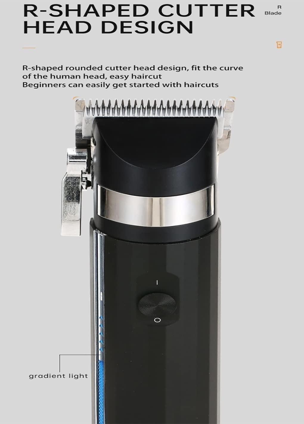 IBDRYKK IBDRYKK Pro Hair Clipper, Professional Men\'s Electric Hair Clipper Hair Salon Hair Clipper High-Power Oil Head Gradient Electric Fader, Black