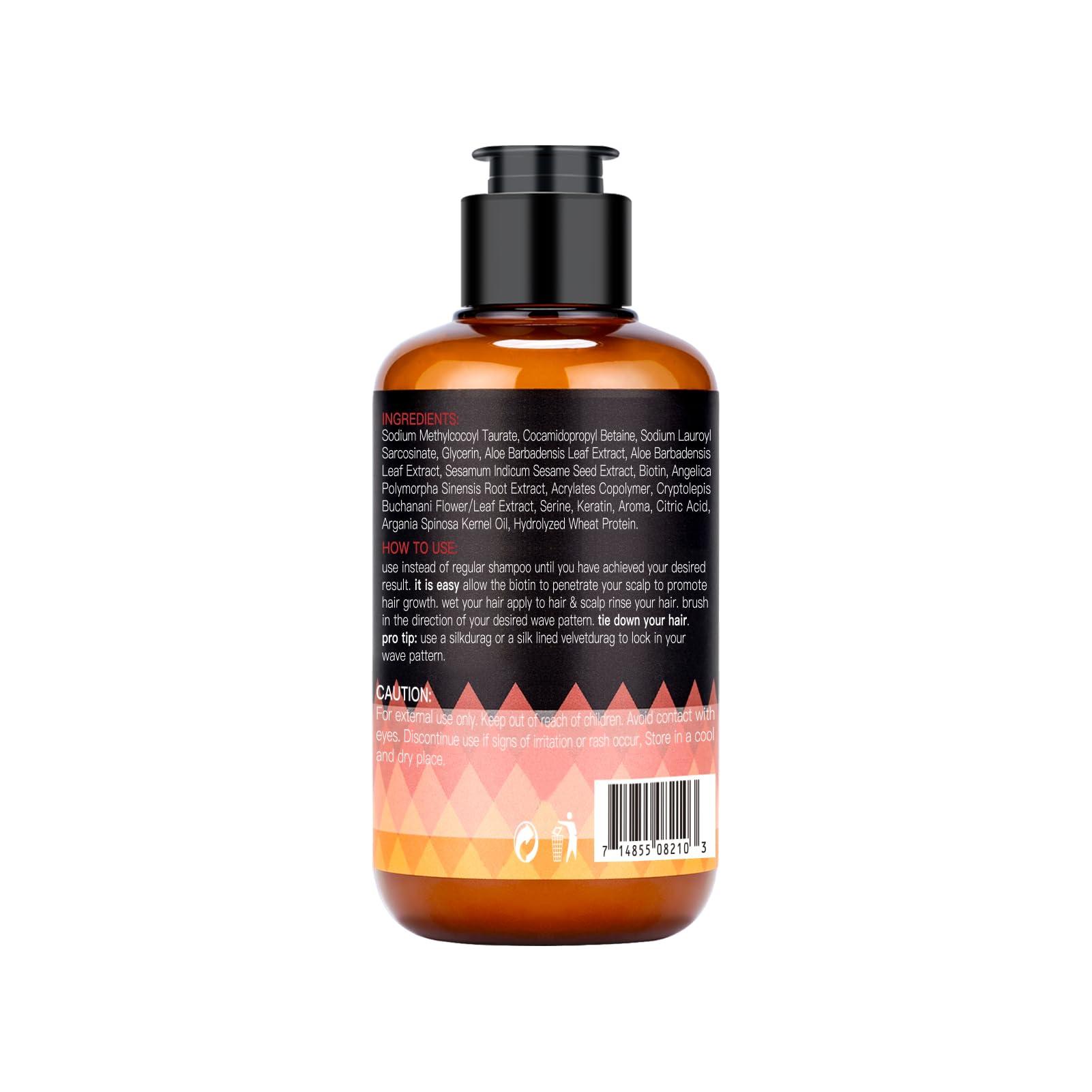 Goiple 360 Waves Wash Shampoo -Wave Shampoo for Black Men 360 Wave Shampoo Hydration Shampoo Enhance Waves Shampoo Strenghtens Hair Promote Growth Wave Shampoo Easy Wash Hydrate (6 FL OZ)