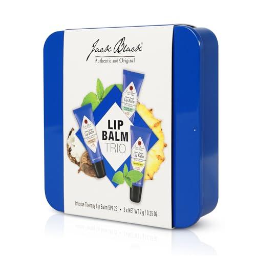 Jack Black Jack Black Intense Therapy Lip Balm, 0.25-Oz. Trio SPF 25 Sun Protection, Lip Moisturizer, Hydrating Lip Balm with SPF, Lip Sunscreen to Relieve Dry, Chapped Lips