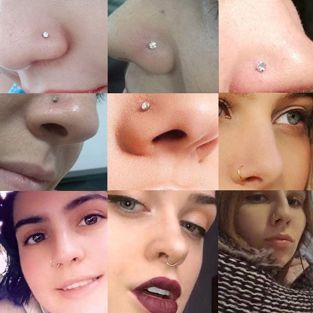 prgislew prgislew Nose Piercing Gun Self Nose Piercing Kit Unit Safety Disposable Nose Piercing Gun with Nose Stud Piercing Kit Tool for Cartilage Piercing Gun Piercing Jewelry(6pcs)