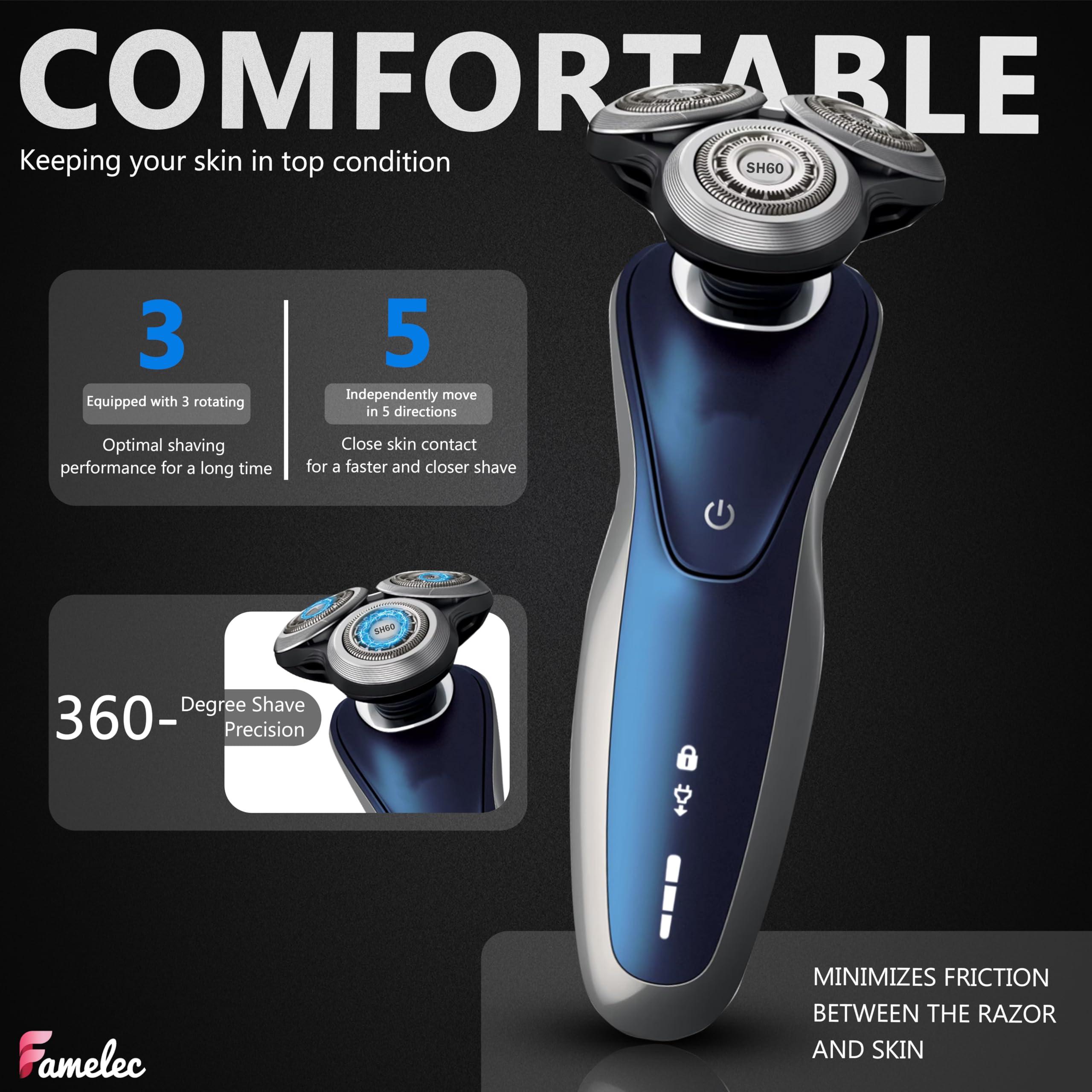 FAMELEC FAMELEC Upgraded Blades SH60/72 for Ph***ps Norelco 6000 Replacement Heads, Head Shaver Replacement Blades Compatible with Ph***ps Norelco 6000 Replacement Electric Shaving Head Razor Blades