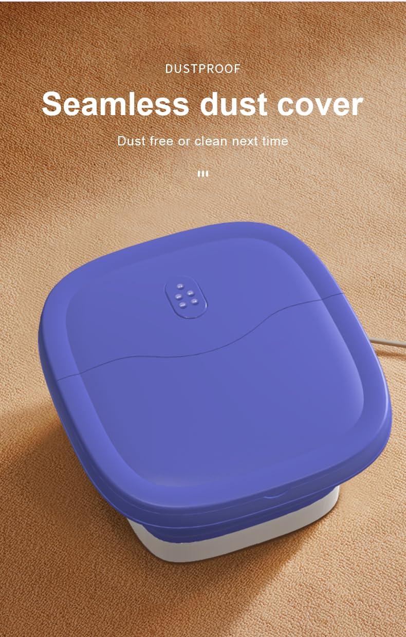 ele ELEOPTION ele ELEOPTION Collapsible Pedicure Foot Spa Electric Foot Bath Spa with Heat and Massage, Bubble, Foot Massager Spa for Feet Stress Relief Soaker Home Basin Purple