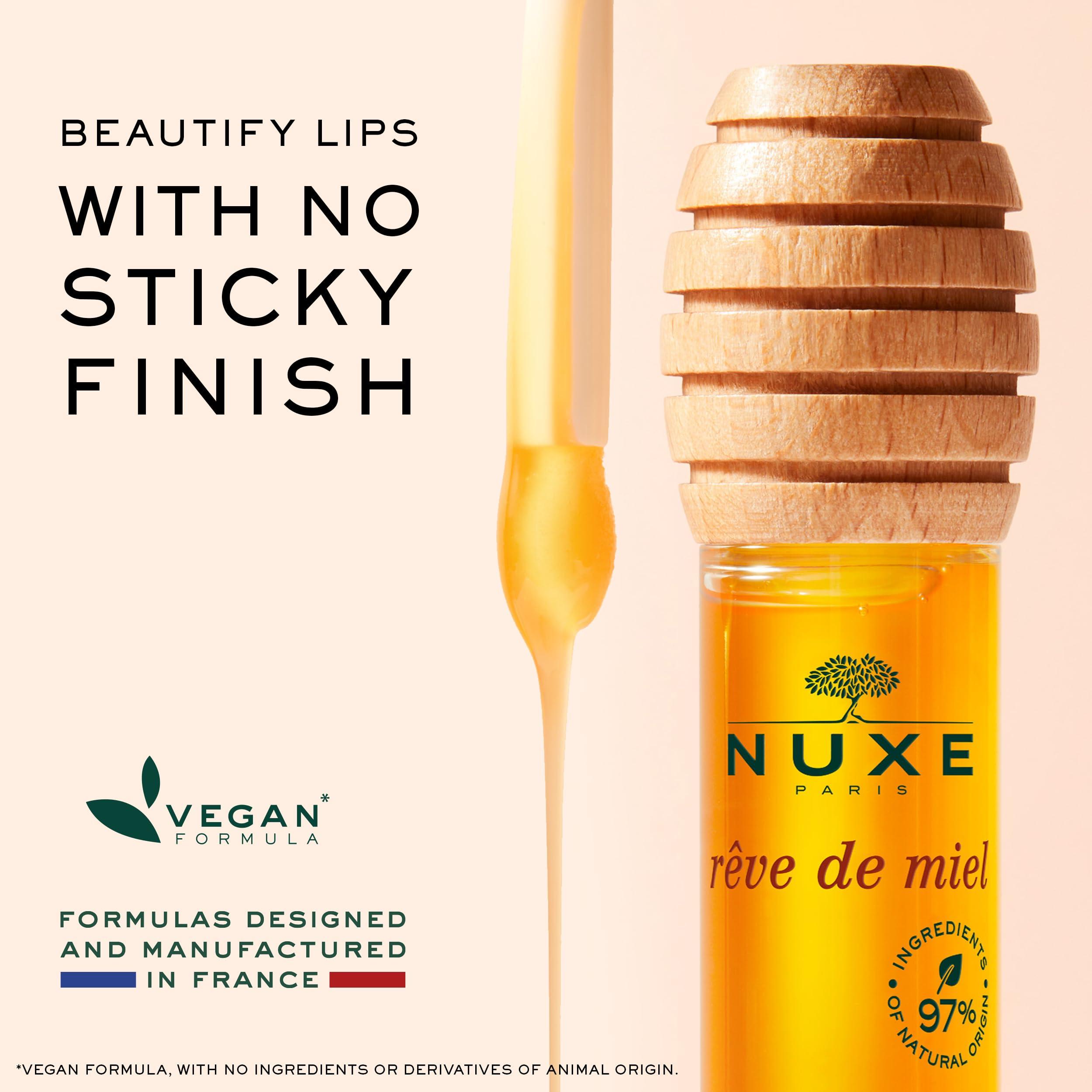 NUXE NUXE Huile Prodigieuse Shimmer Dry Oil (3.3 Fl Oz) & Rve de Miel Honey Lip Oil (0.33 Fl Oz) French Skincare Duo for Glowing Skin & Lips