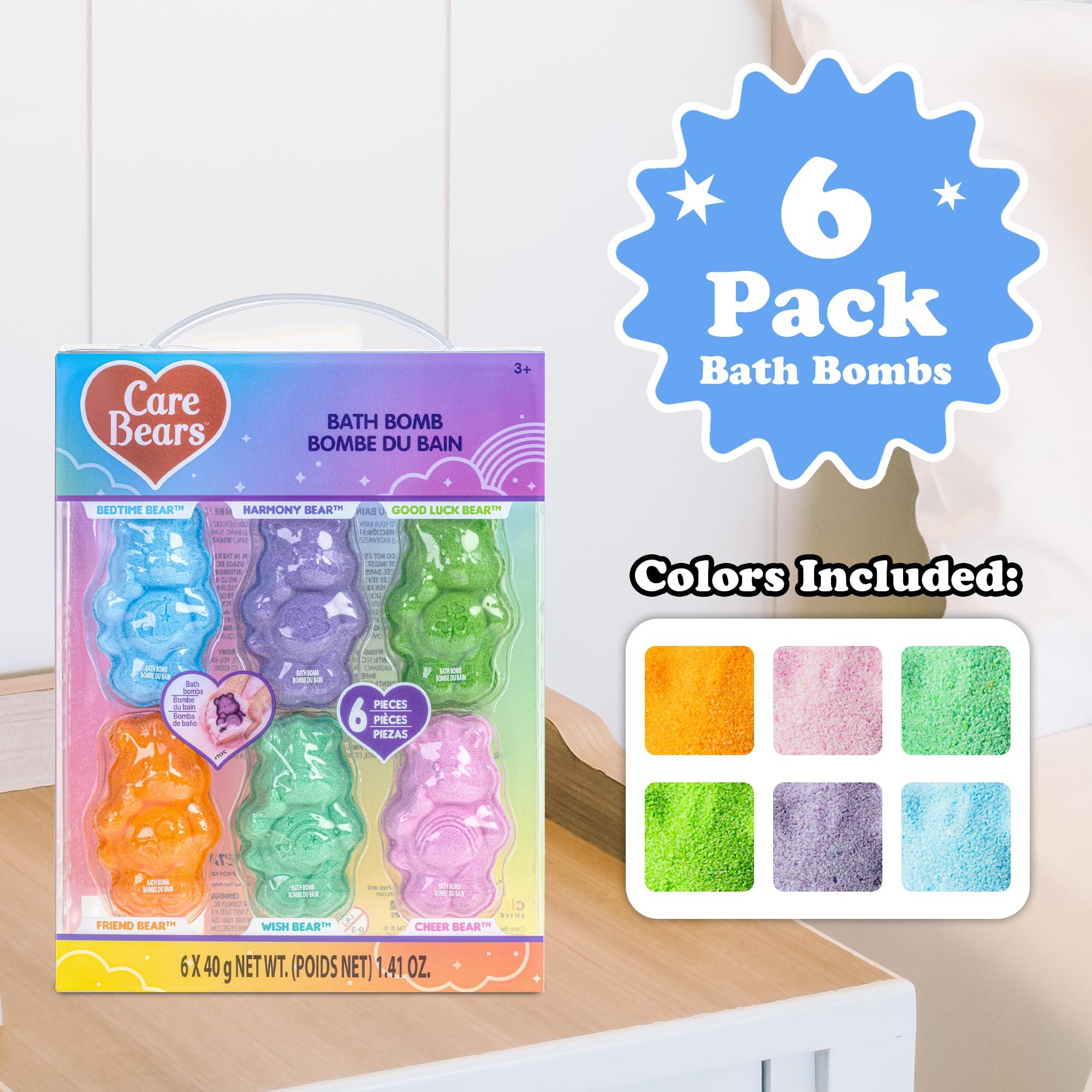 Townley Girl Care Bears 6 Pack Bubblegum Scented Bath Bombs - Ages 3+ Character Molded Bath Bombs Fun & Bright Colors - Great Birthday Gifts, Stocking Stuffers, Slumber Parties, Spa Days & More by Townley Girl