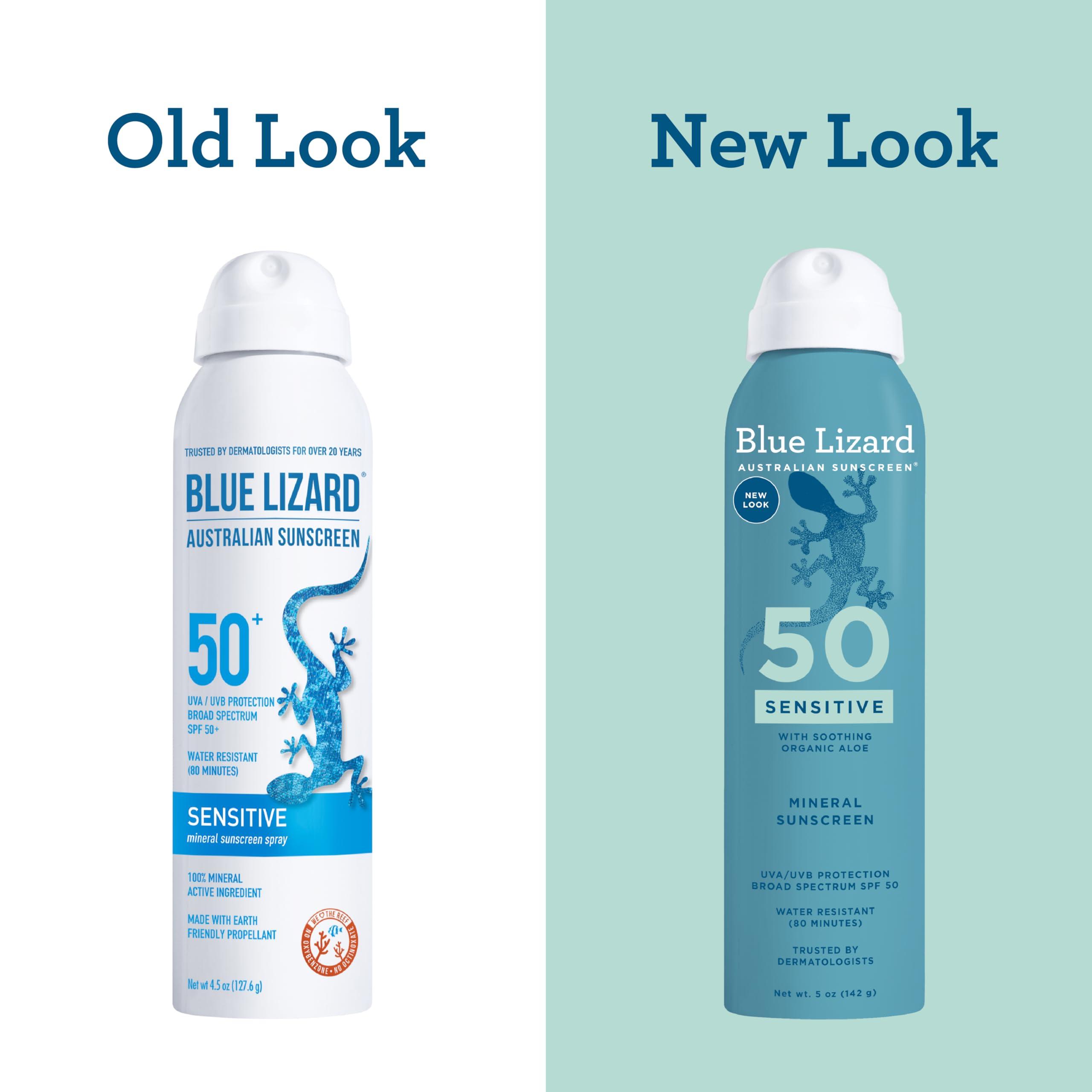 BLUE LIZARD BLUE LIZARD Mineral Sunscreen Sensitive SPF 50+ Spray, 5 Ounce