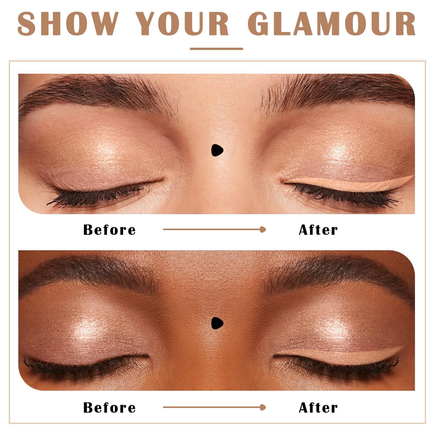 AIUEO AIUEO Nude Eyeliner 2PCS Gel Eyeliner Pencil Long-lasting Waterproof Eyeliner Smooth Eye Liner Pencils Eye Makeup,delineador de ojos contra el agua -03 Nude