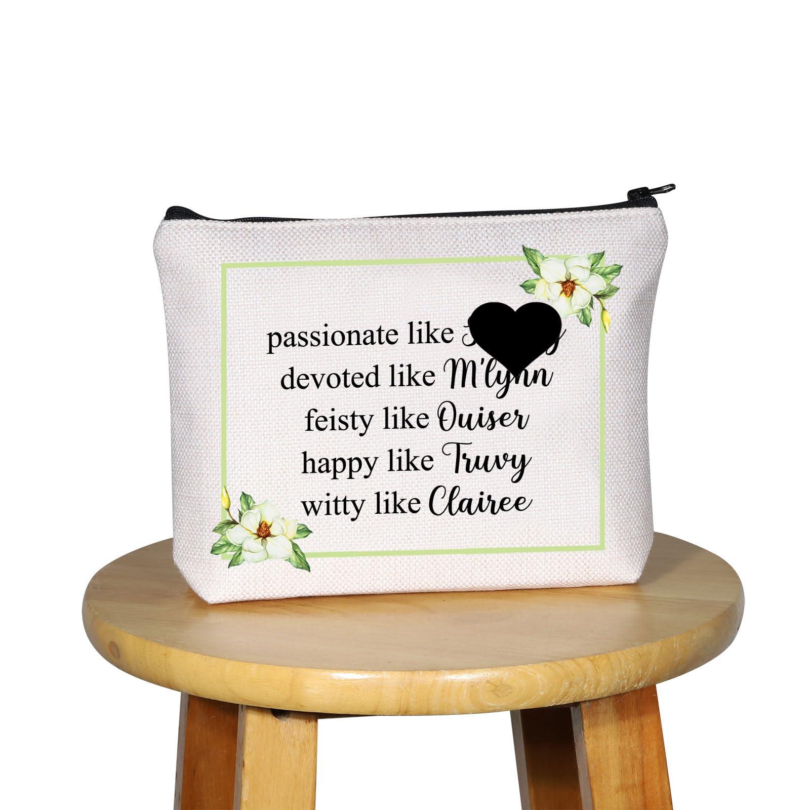G2TUP G2TUP Magnolias Inspired Gift M'Lynn Truvy Ouiser Clairee Annelle Makeup Bag Movie Fan Cosmetic Bag Best Friend BFF Gift Zipper Travel Case (Ouiser Clairee Annelle White Bag)