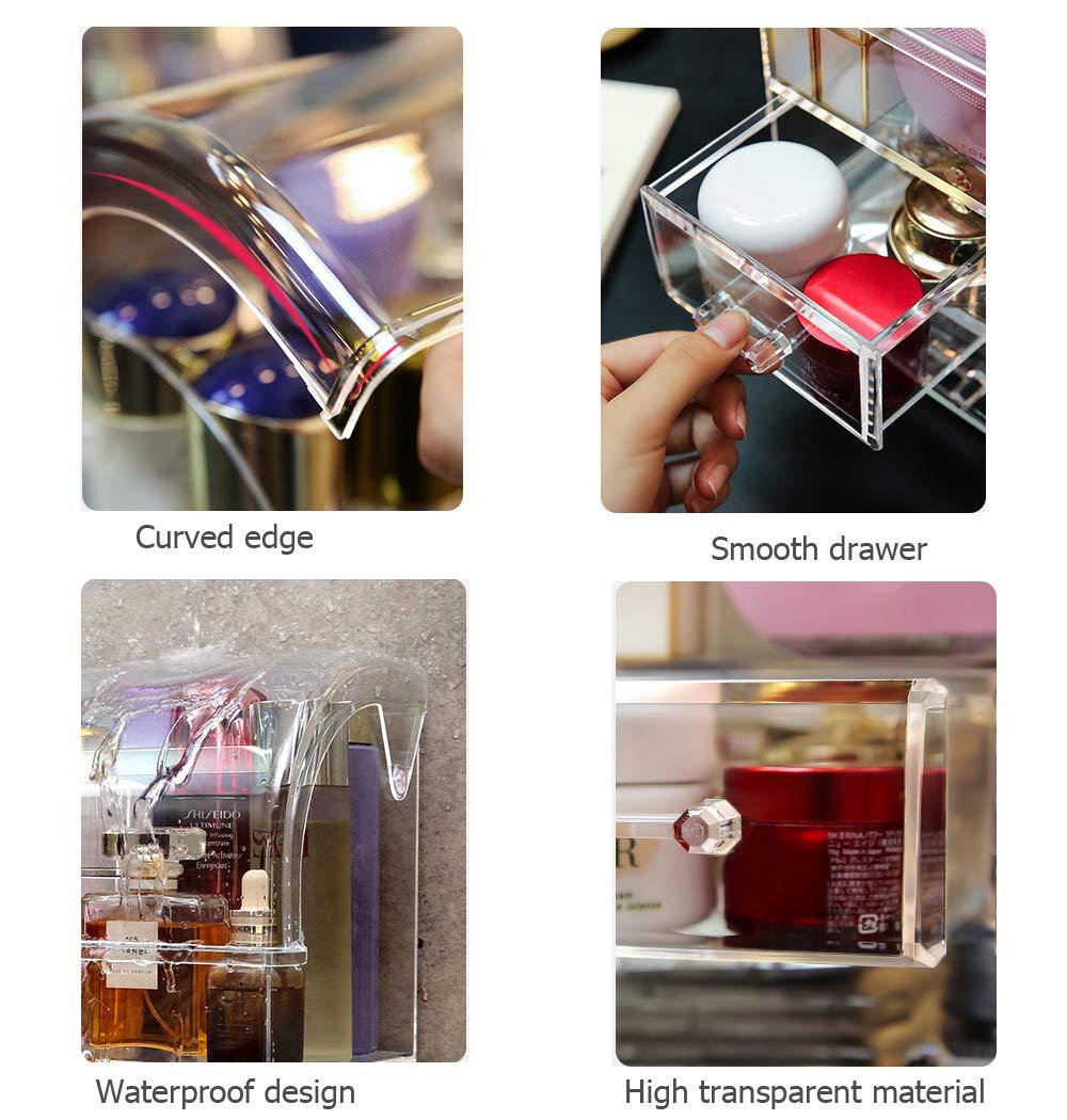 MOOCHI MOOCHI Professional Cosmetic Makeup Organizer Dust Water Proof Cosmetics Storage Display Case with Drawers Portable For Brushes Lipsticks Jewelry