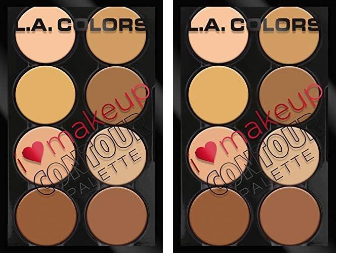 L.A. COLORS L.A. COLORS I Heart Makeup Contour Palette, Light to Medium C30352 (Pack of 2)