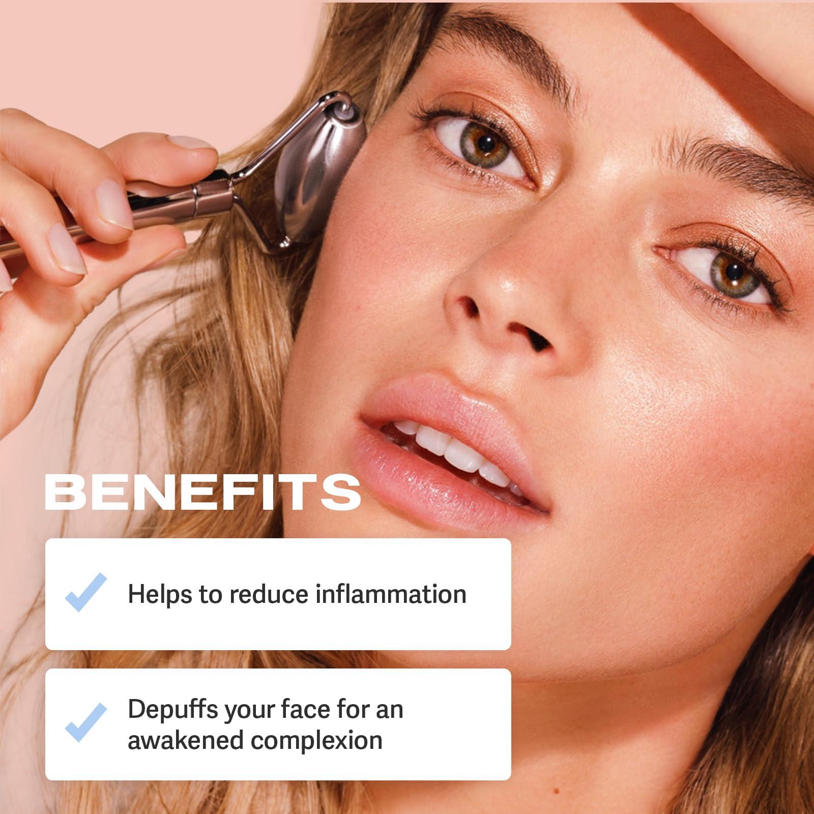 Sacheu Sacheu Stainless Steel Face Roller and Gua Sha Bundle - Metal Face Roller, Metal Gua Sha, Facial Massage Tools to Reduce Puffiness, Lymphatic Drainage, Facial Tension, Skin Care Face Massagers