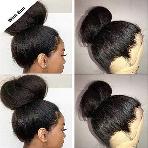 Modernfairy Hair Kinky Straight Glueless Full Lace Human Hair Wigs With Baby Hair 150% Density Natural Black Brazilian Virgin Remy Hair Pre Plucked Full Lace Wigs For Black Women 16inch