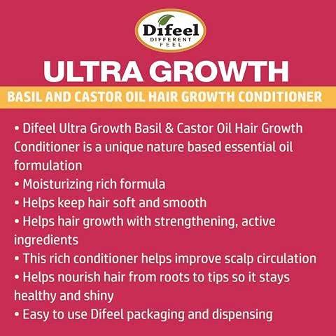Difeel Difeel Ultra Growth with Basil & Castor Oil Shampoo & Conditioner 12 oz. 2-PACK