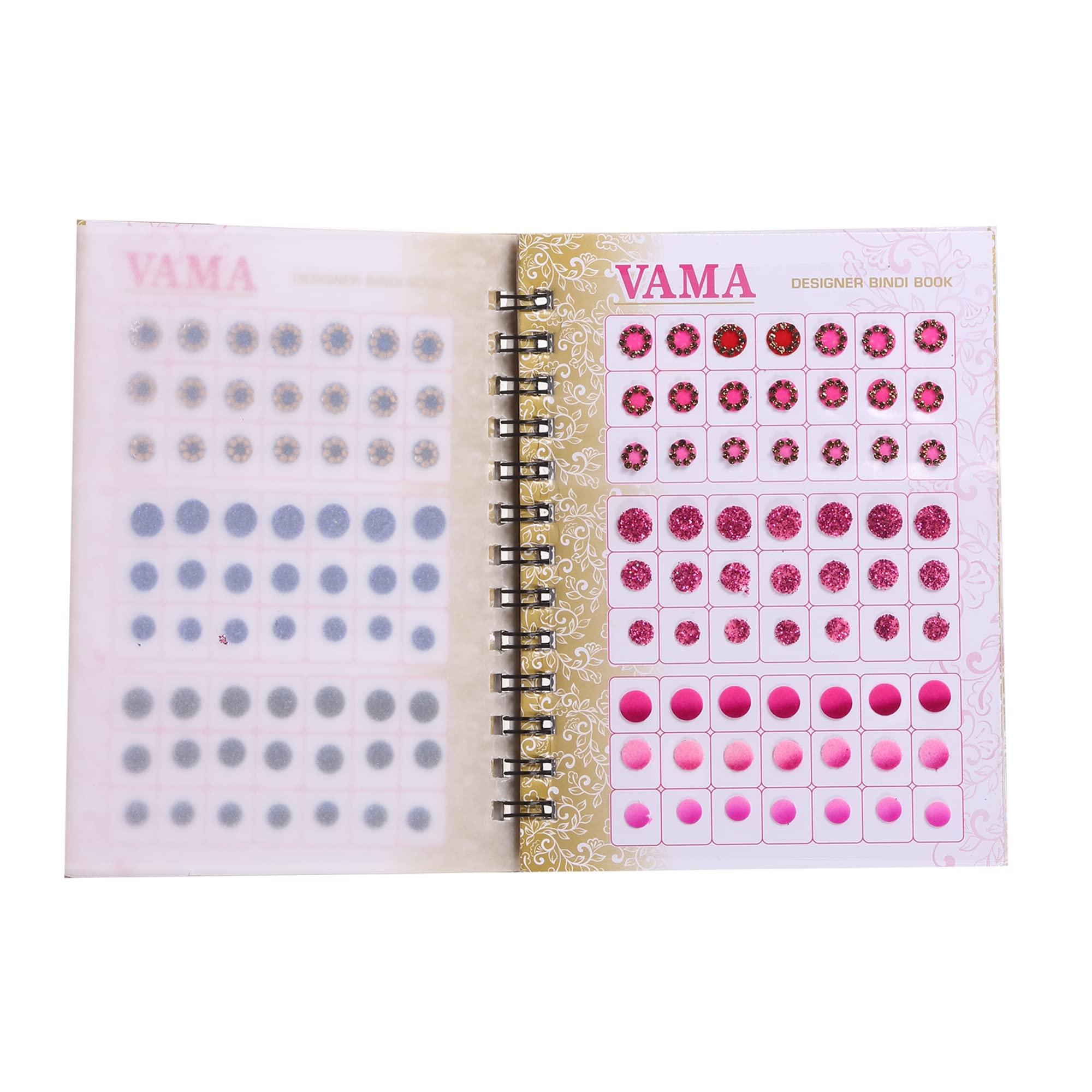 VAMA VAMA Multicolour Glitter Sparkle Shaded Stone Small Bindi Book For Women (504 Fancy Bindi Book)
