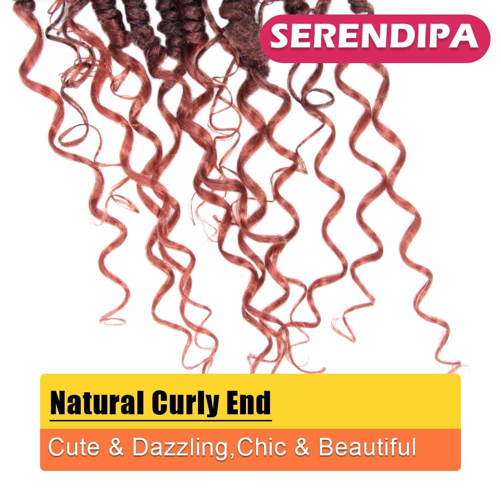 SERENDIPA SERENDIPA Goddess Passion Twist Hair with Curly End 12 Inch Short Pre-Looped Boho Style Crochet Braids Pre-twisted (8 Packs, T350)
