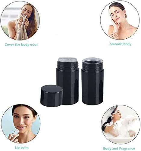 Minsily Minsily 10 Pack 75ml Round Empty Deodorant Containers 2.5oz Twist Up Filling Stick Plastic Deodorant Container Empty Lip Balm Tubes Refillable Deodorant Bottle for DIY Lipstick Crayon Chapstick(Black)