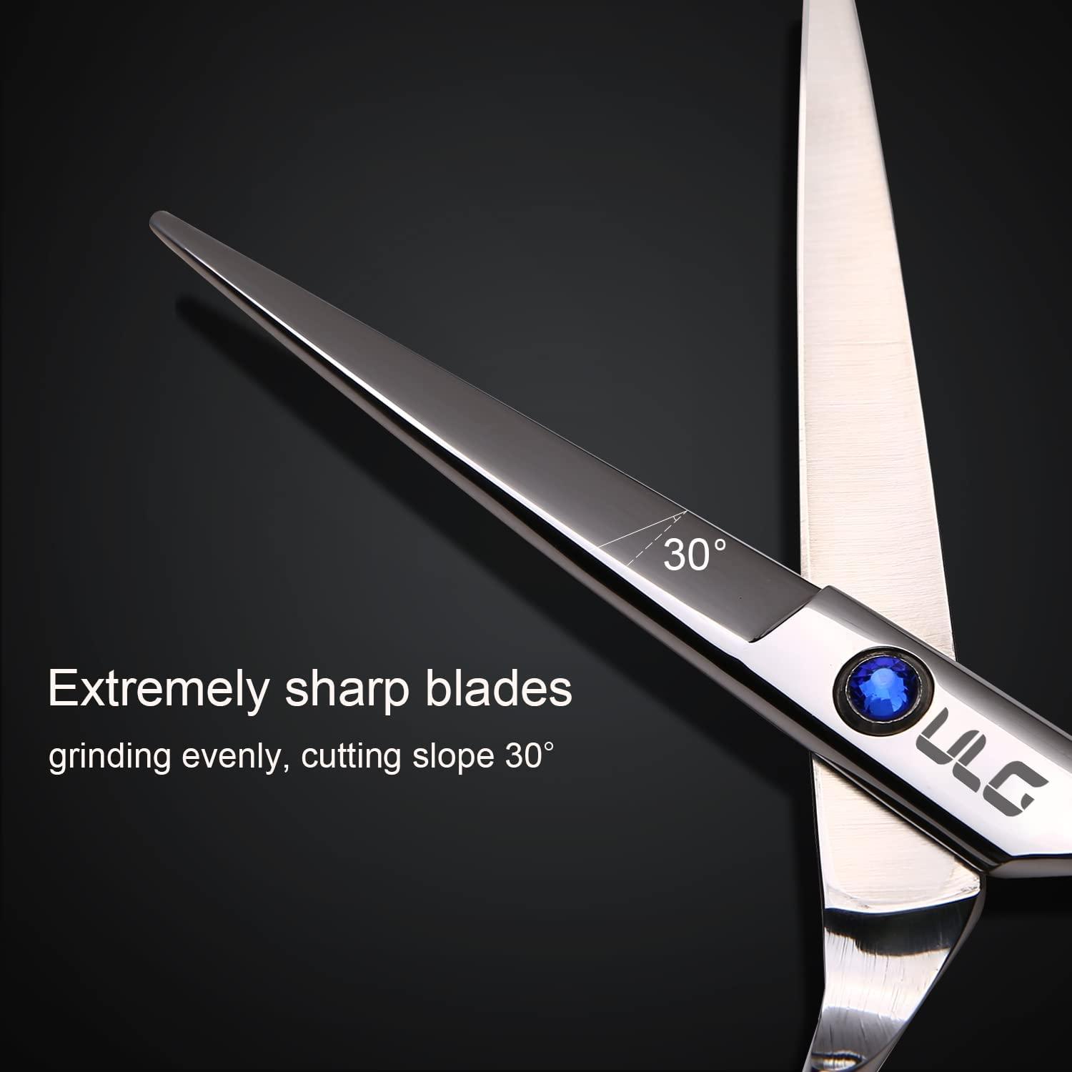 ULG Hair Cutting Scissors, ULG Professional Hair Scissors 6.5 inch Right-Hand Razor Edge Barber Scissors Salon Hair Cutting Shears Made of Japanese Stainless Steel, Hand Sharpened
