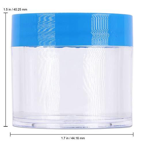 BEAUTI Beauticom 648pcs 30G/30ML (1oz) Thick Wall Round Plastic Clear Container Jars BPA Free LEAK PROOF with Flat Top Lids (648 Pieces, BLUE)