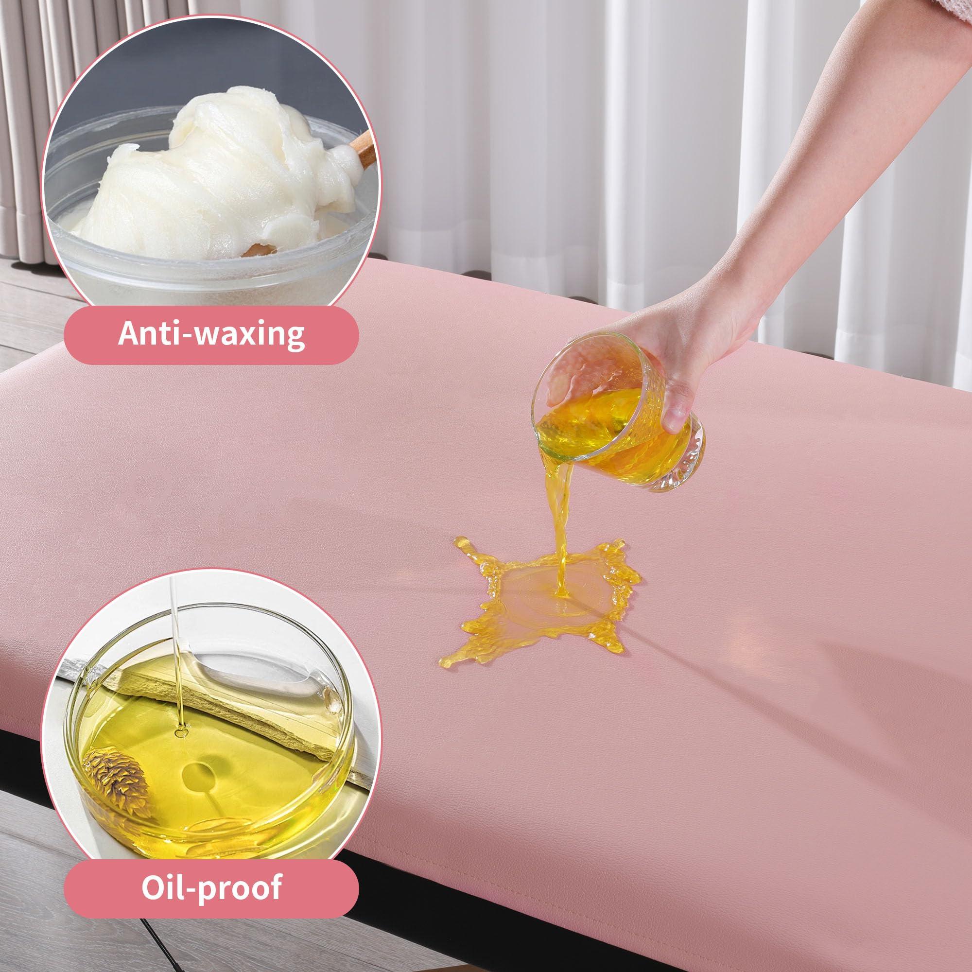 BALAPET BALAPET Lash Bed Sheets Non-Sticky Sugaring and Waxing Pad Wipeable and Waterproof PU Leather Massage Table Cover Suitable for Grafting Eyelash Beds Massage Tables,SPA,Beauty(Pink)