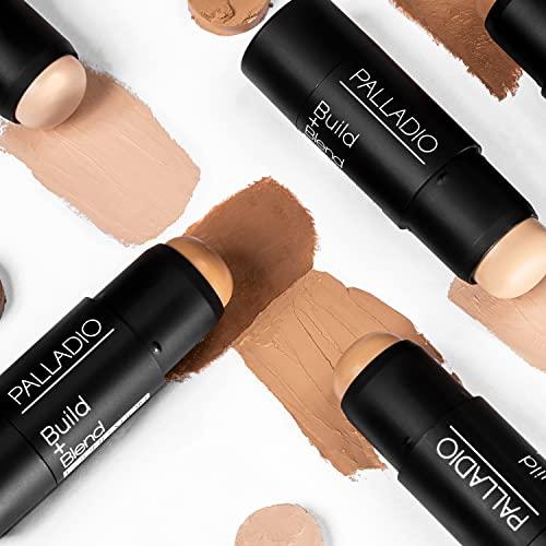 Palladio Palladio BUILD + BLEND Foundation Stick, Contour Stick for Face, Professional Makeup for Perfect Look, 0.25 Ounce (Amber Glow)