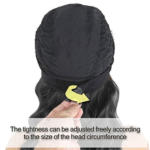 Oseti Oseti Short Curly Headband Wigs for Black Women Black Wavy Wigs with Headbands Attached Body Wave Wig Head Wrap Wigs with Ice Silk Turban Synthetic Headband Wigs for Women Short Loose Bob Wig 14Inch