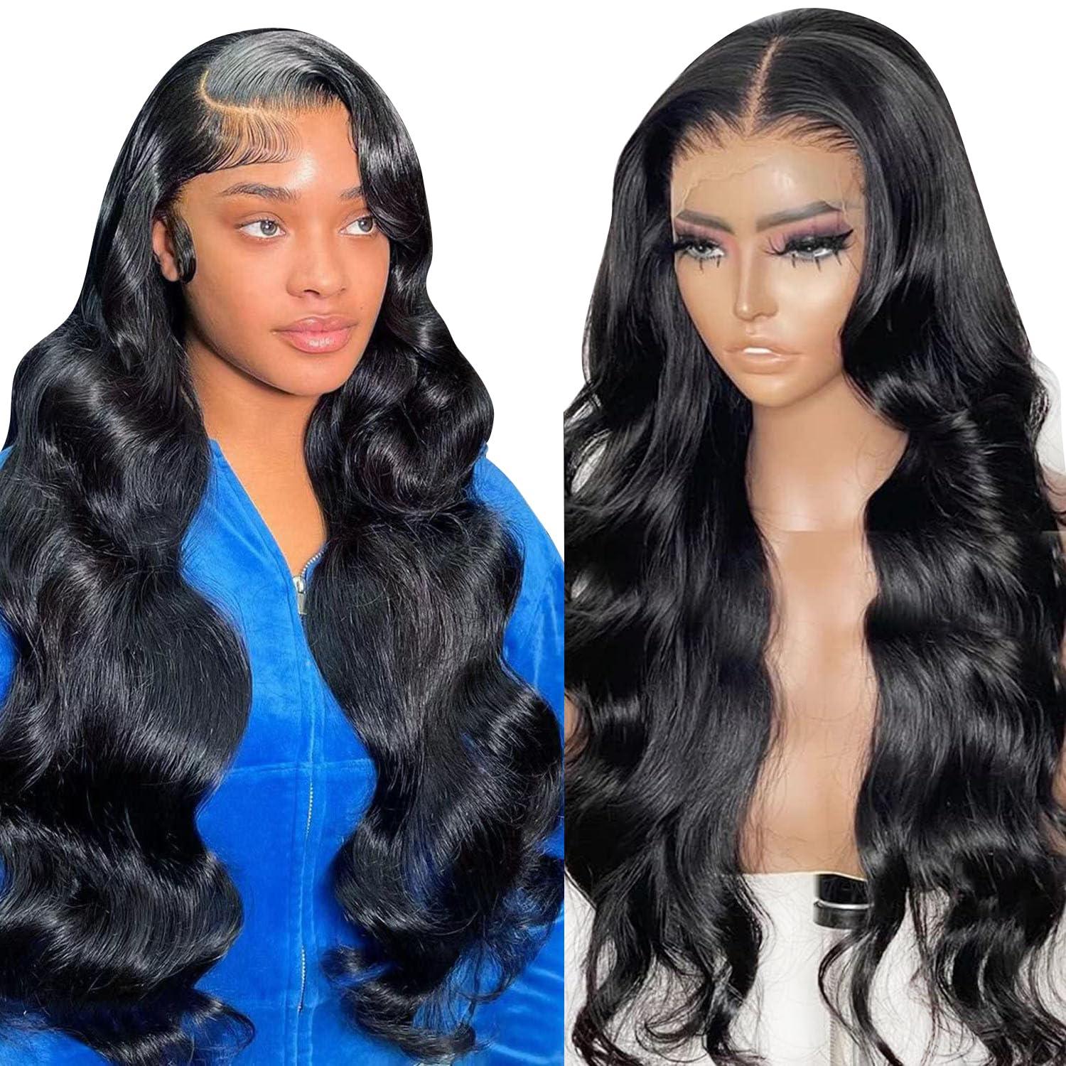 HOT STAR HOT STAR 250% Density 13x6 Lace Front Wigs Human Hair Body Wave HD Transparent Lace Frontal Wigs 100% Human Hair Glueless Wigs Human Hair Pre Plucked for Black Women 32 Inch