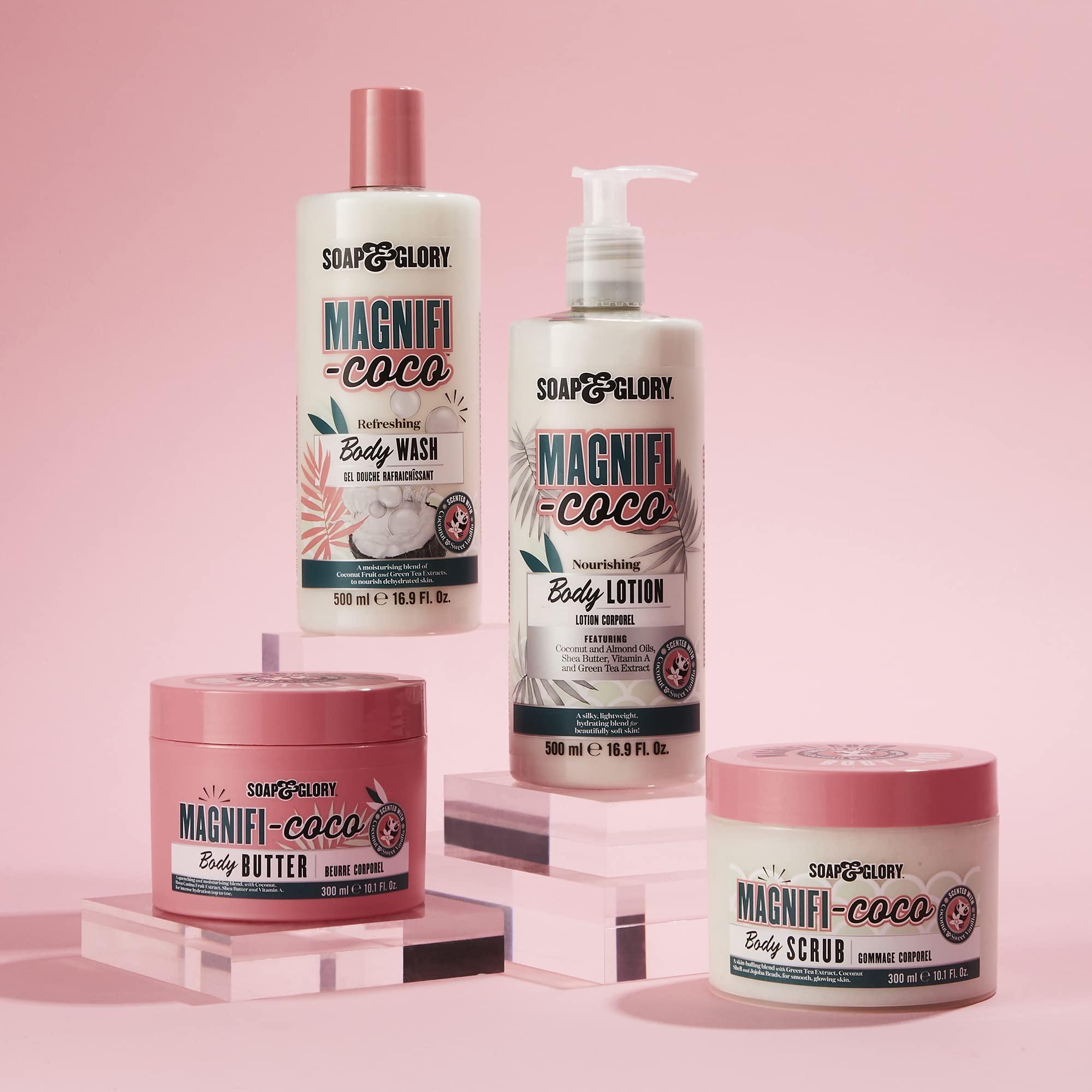 Soap & Glory Soap & Glory Magnifi-Coco Clean-A-Colada Coconut Hydrating Shower Gel - Moisturizing Body Wash for Dehydrated Skin - Formulated with Green Tea Extract & Coconut Fruit (500ml)