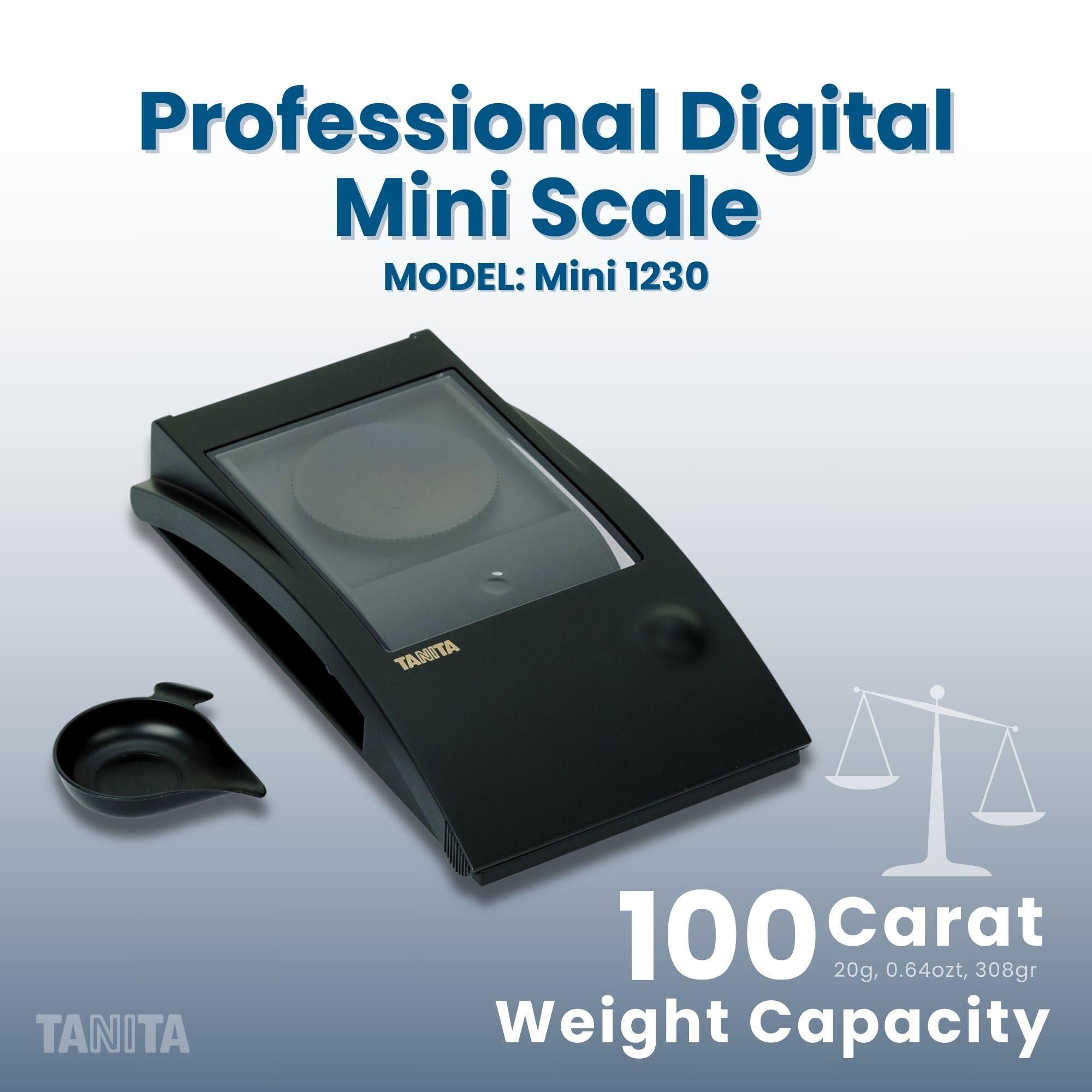 TANITA Tanita 1230 Professional Mini Diamond Scale - Japan Technology - Portable Carat Scale for Precise Gem Weighing - Energy Saving and Auto Power Off - Easy to Read 5 Digit LCD Display