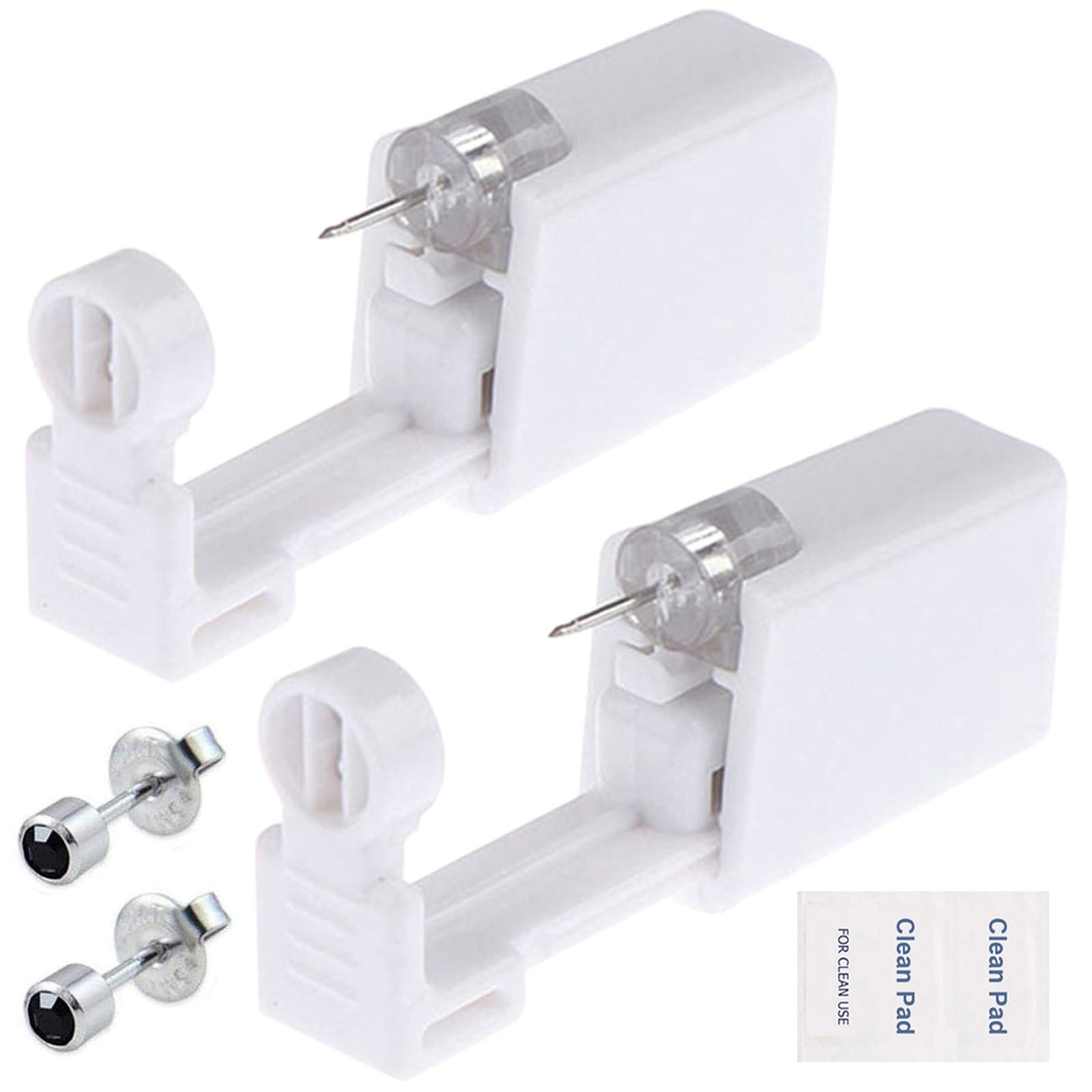 Lyuxzad Ear Piercing Gun Kit - Lyuxzad 6Pcs Disposable Ear Piercing Kit Including 2Pcs Self Ear Piercing Gun with 2Pcs Built-in Earrings Stud and 2Pcs Clean Tools for Ear Cartilage Piercing Kit (225)