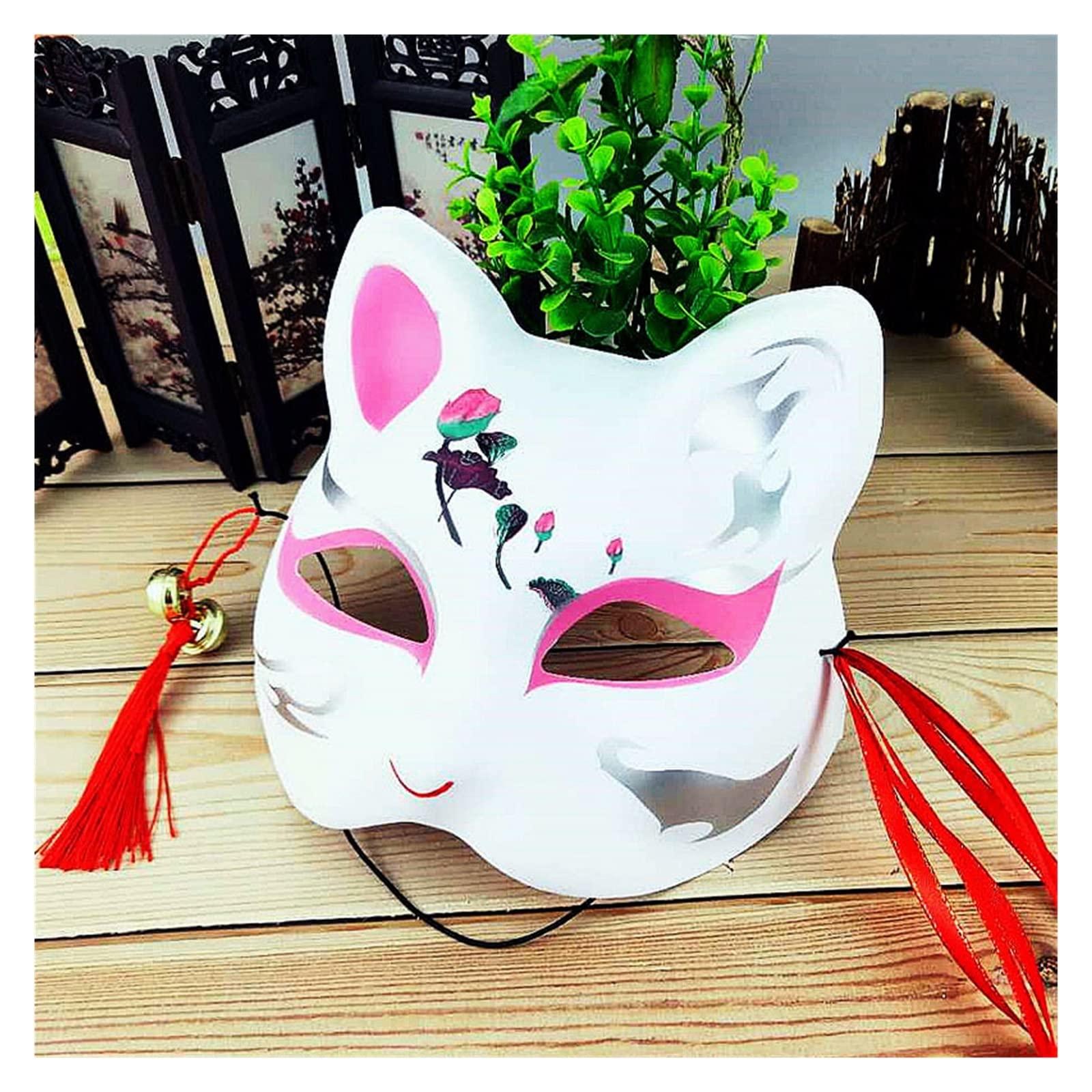 NARBOR NARBOR Cartoon Christmas Zephyr Adult Full face cat face mask Anime Fox anbu cat Festival Makeup Show Dance mask (Size : Sample 2)