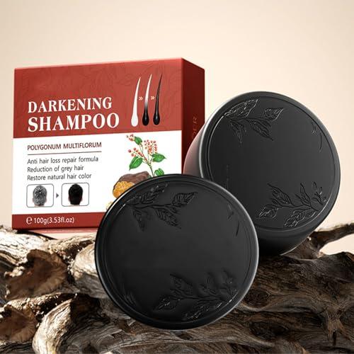 ATHNO Sadoer Polygonum Black Hair Soap Shampoo,Polygonum Shampoo Bar,Polygonum Soap Hair Growth,Polygonum Soap For Hair Growth,Polygonum Multiflorum Black Hair Shampoo Soap,Black Soap For Gray Hair (2PCS)