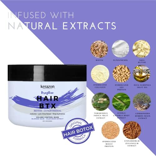 KERAZON KERAZON Brazilian Hair Botox Treatment For Blonde Hair + Sulfate Free and Sodium Free Shampoo & Conditioner KIT