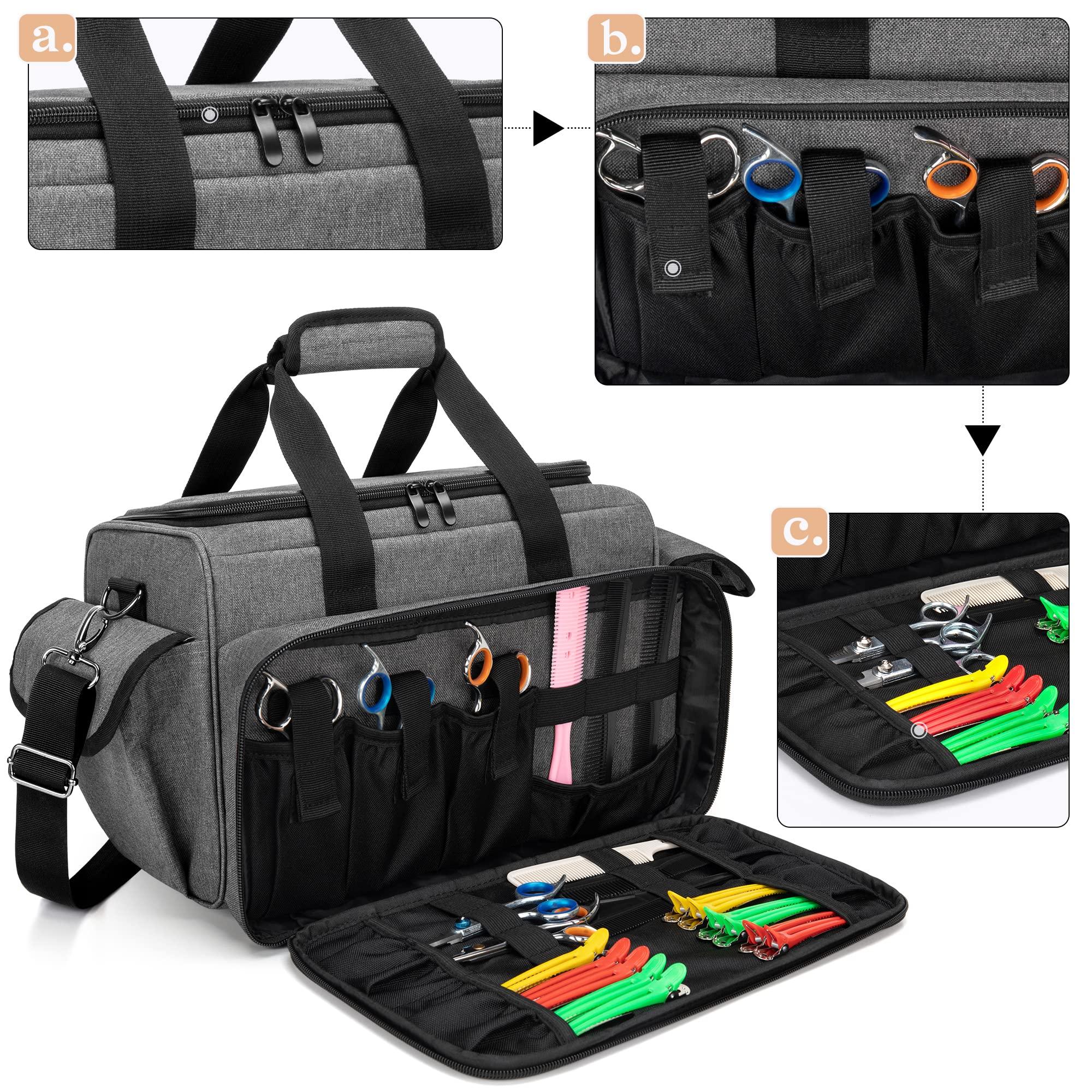 BAFASO BAFASO Barber Case with Adjustable Dividers, Tattoo Case Holds Tattoo Supplies, Travel Barber Case Holds Various Hair Cutting Tools (Bag Only), Gray