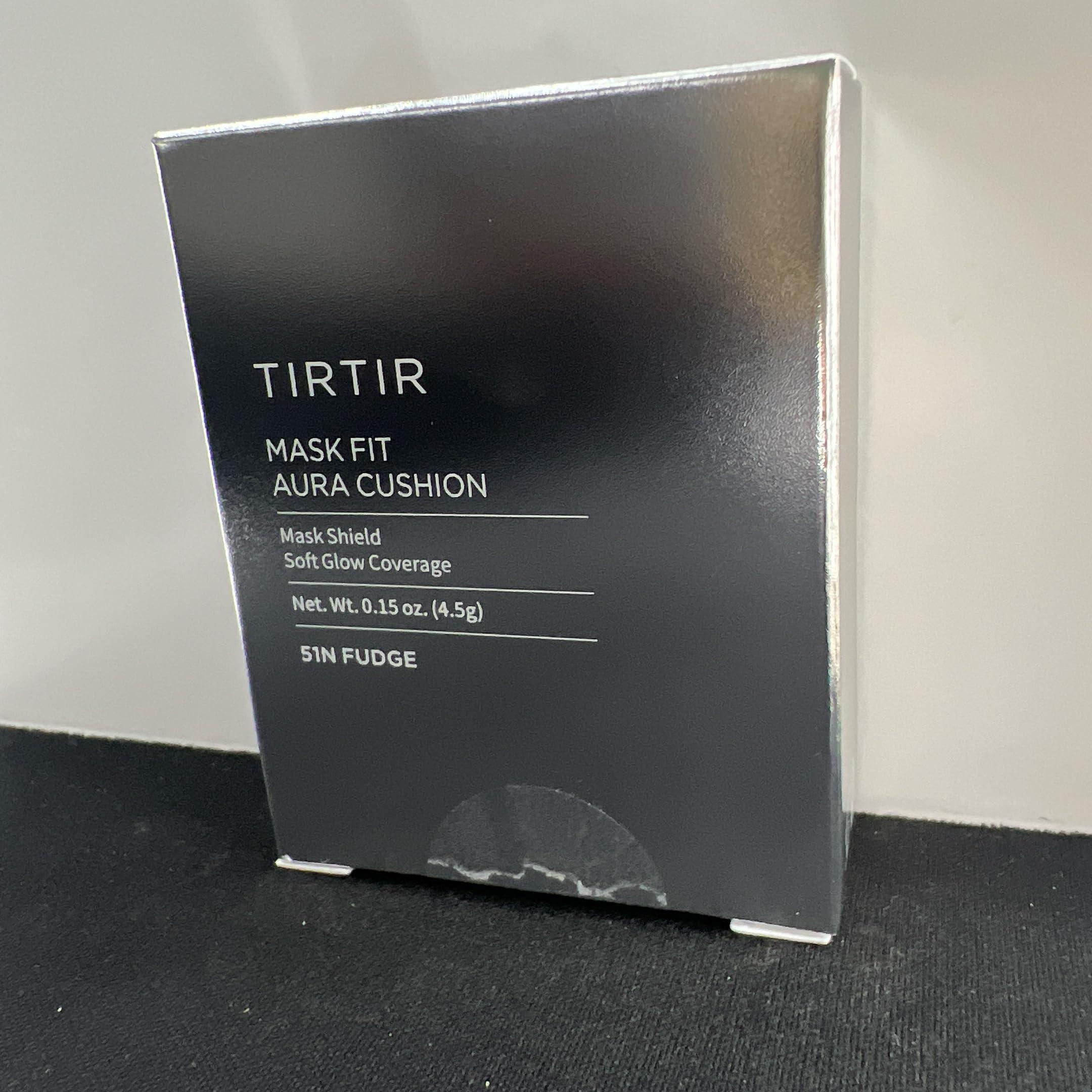 TIRTIR [*Mini Size*] TIRTIR Aura Glow Silver Cushion | Korean Cushion Foundation, (#51N Fudge, 0.15 Fl Oz)