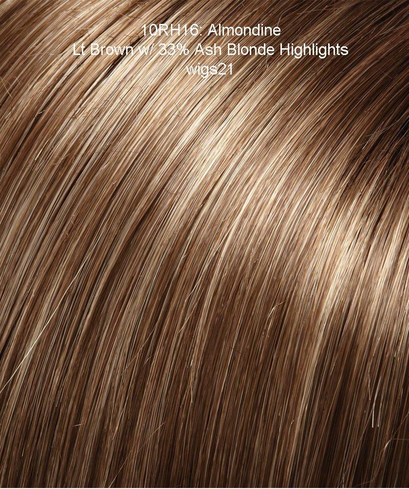 Jon Renau Maxwigs Julianne Petite Cap Color 10RH16 ALMONDINE - Jon Renau Wigs 12.25\" Shoulder Length Synthetic Smart Lace Front Monofilament Top Pre-Styled Multi-Directional Parting Bundle MaxWigs Hairloss Booklet