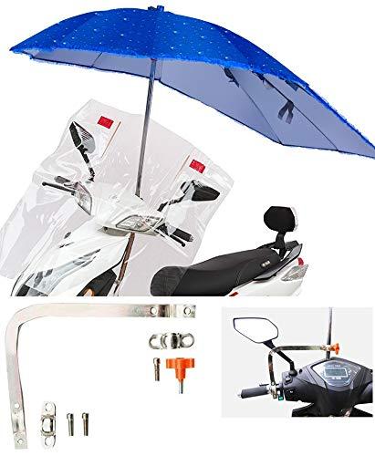 AKKY AKKY Bicycle Rain and Sun Protector Cover with Windshield, Oversized Umbrella Aluminum Connector Foldable Adjustable Holder Umbrella for Motorcycle,Electric Car