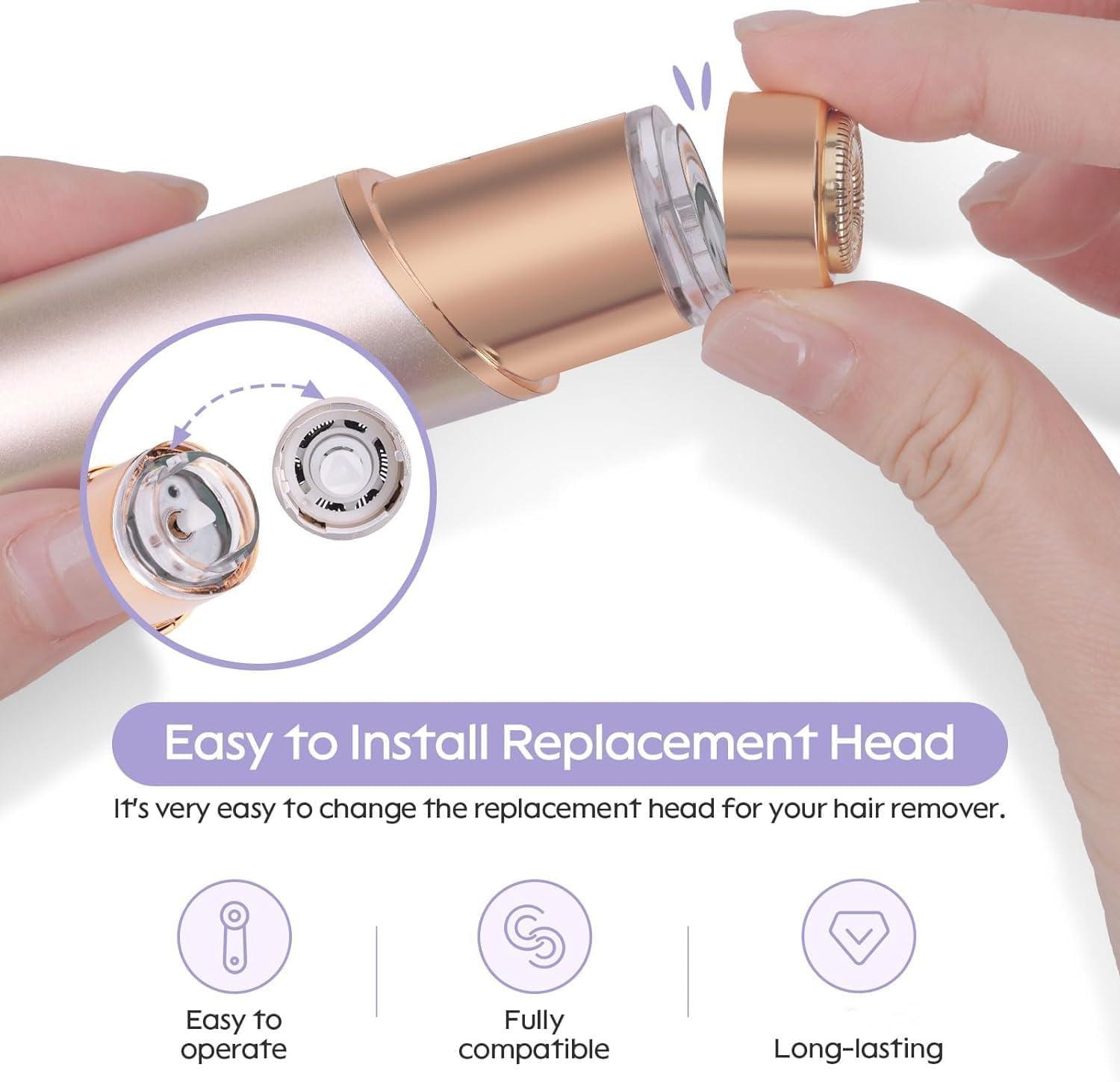 Midnt Replacement Heads for Flawless Replacement Heads,Generation 3 Replacement Heads Compatible with New Finishing Touch Flawless Facial Hair Remover,Dual Blades for Flawless Replacement Heads Gen 3,4Pcs.