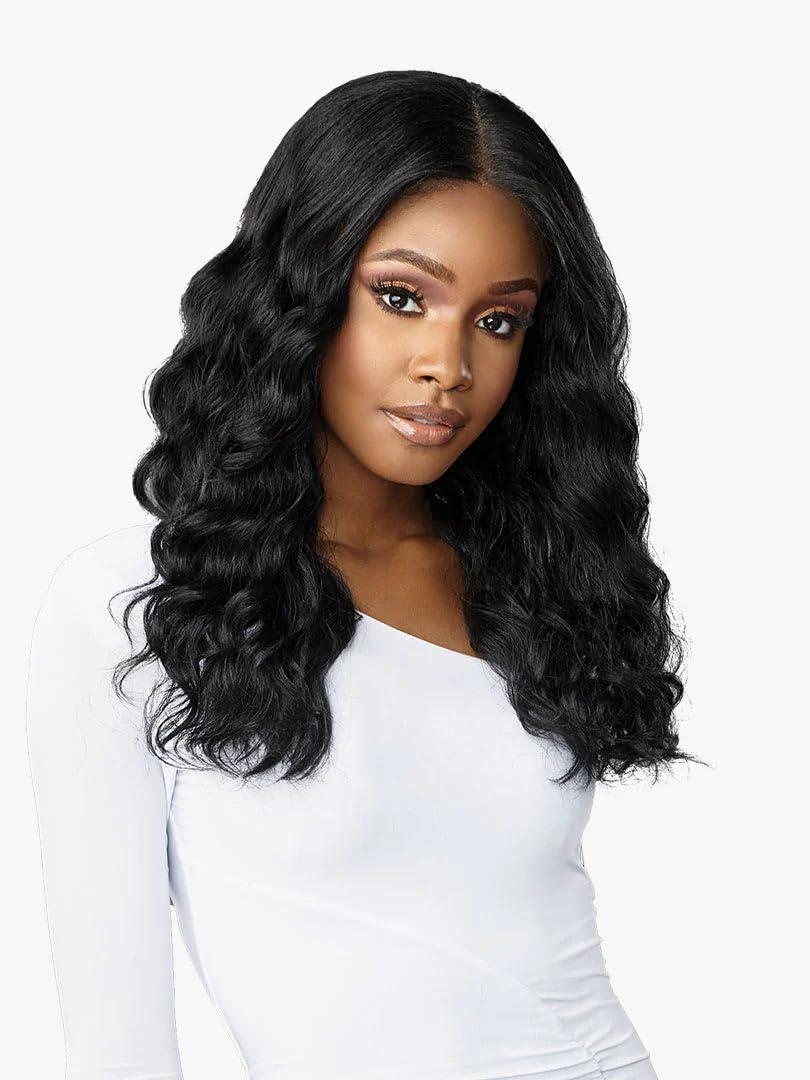 Sensationnel Sensationnel Human Hair Blend HD Lace Front Wig Butta Lace Deep Wave 20\" (BALAYAGECHOCOLATE)