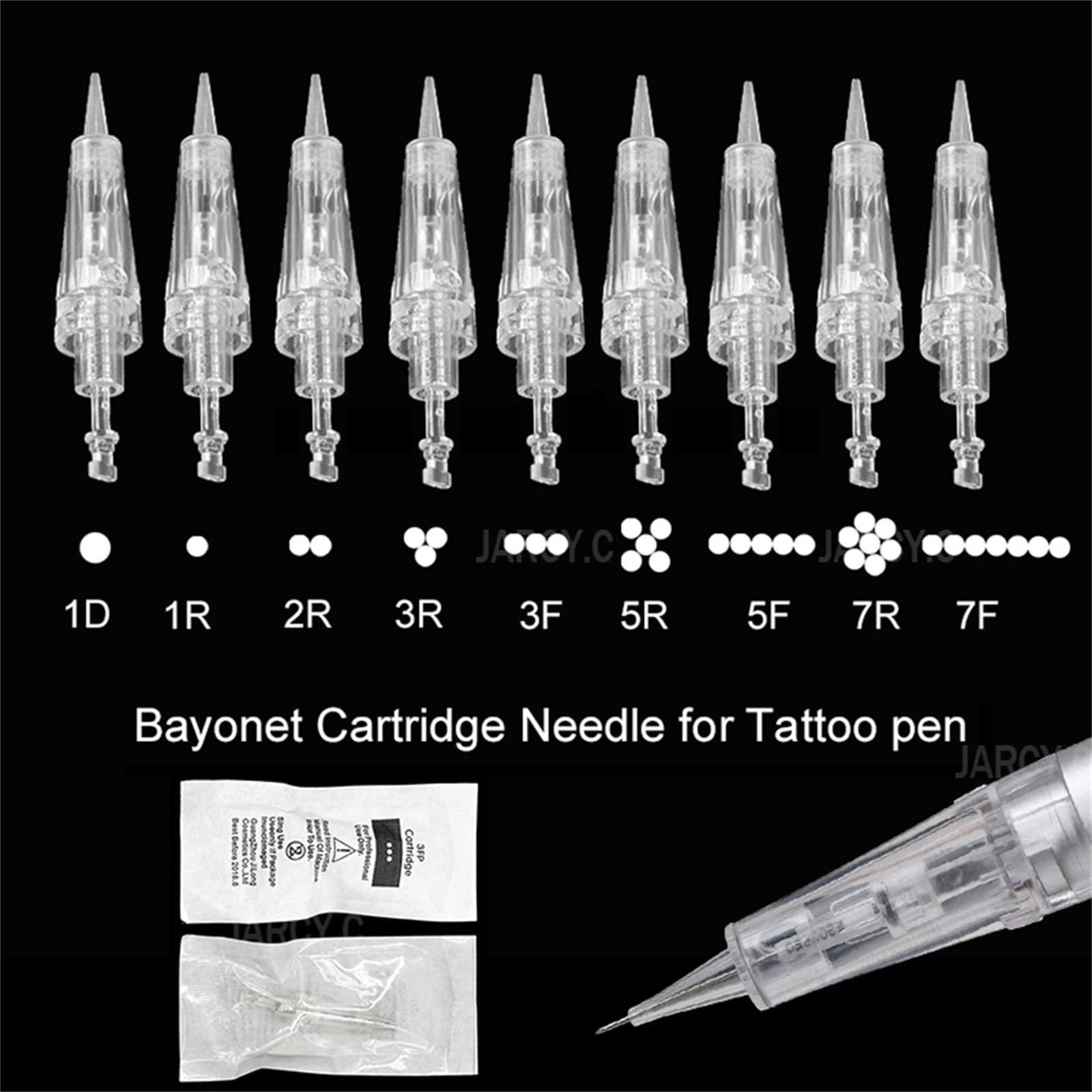 MAXSMLZT 50pcs Tattoo Needles Permanent Makeup Cartridge Needles Tattoo Gun 1RL/3RL/5RL for Digital Eyebrow/Lips/Eyeliner Machine,2rl