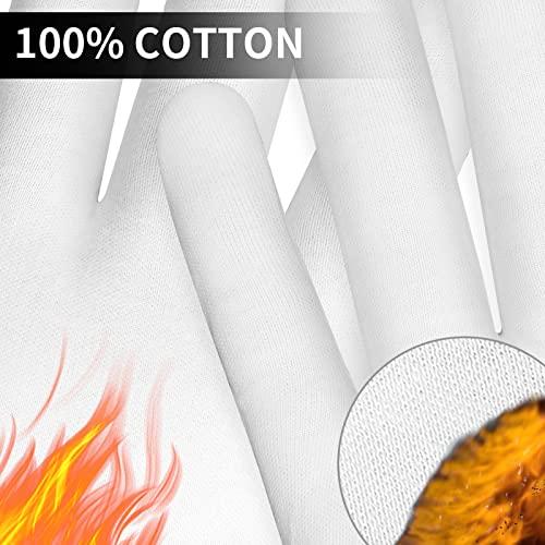 Sibba 4 Pairs Touch Screen Moisturizing Gloves White Cotton Moisturizing Gloves Overnight Bedtime Heal Eczema Sleeping Lotion Hand Spa Treatment Gloves Repair Rough Cracked Dry Chapped Hands Skin