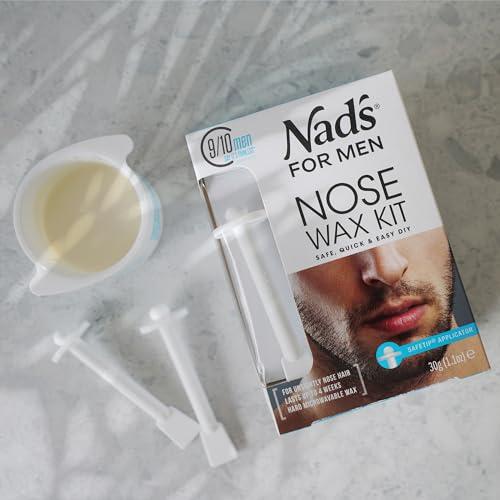 Nad's For Men Nad\'s For Men Nose Waxing Kit - Hair Removal with Hard Wax, Moustache Protectors, Applicators, Spatulas, and Post-Wax Wipes