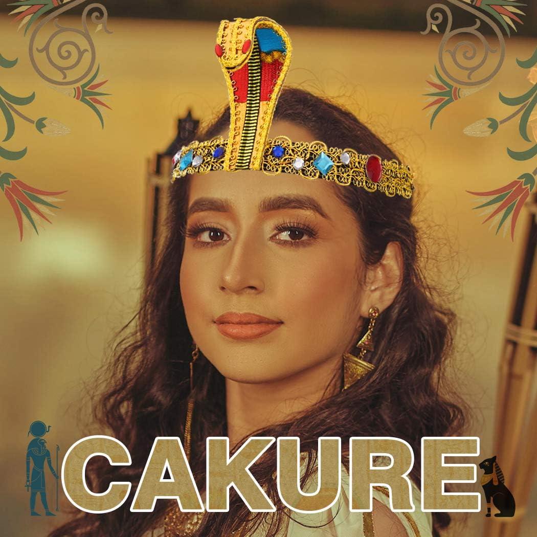 CAKURE CAKURE Egyptian Cleopatra Headband Snke Headpiece Egyptian Costume Headdress Cosplay Halloween Hair Accessories for Women and Girls