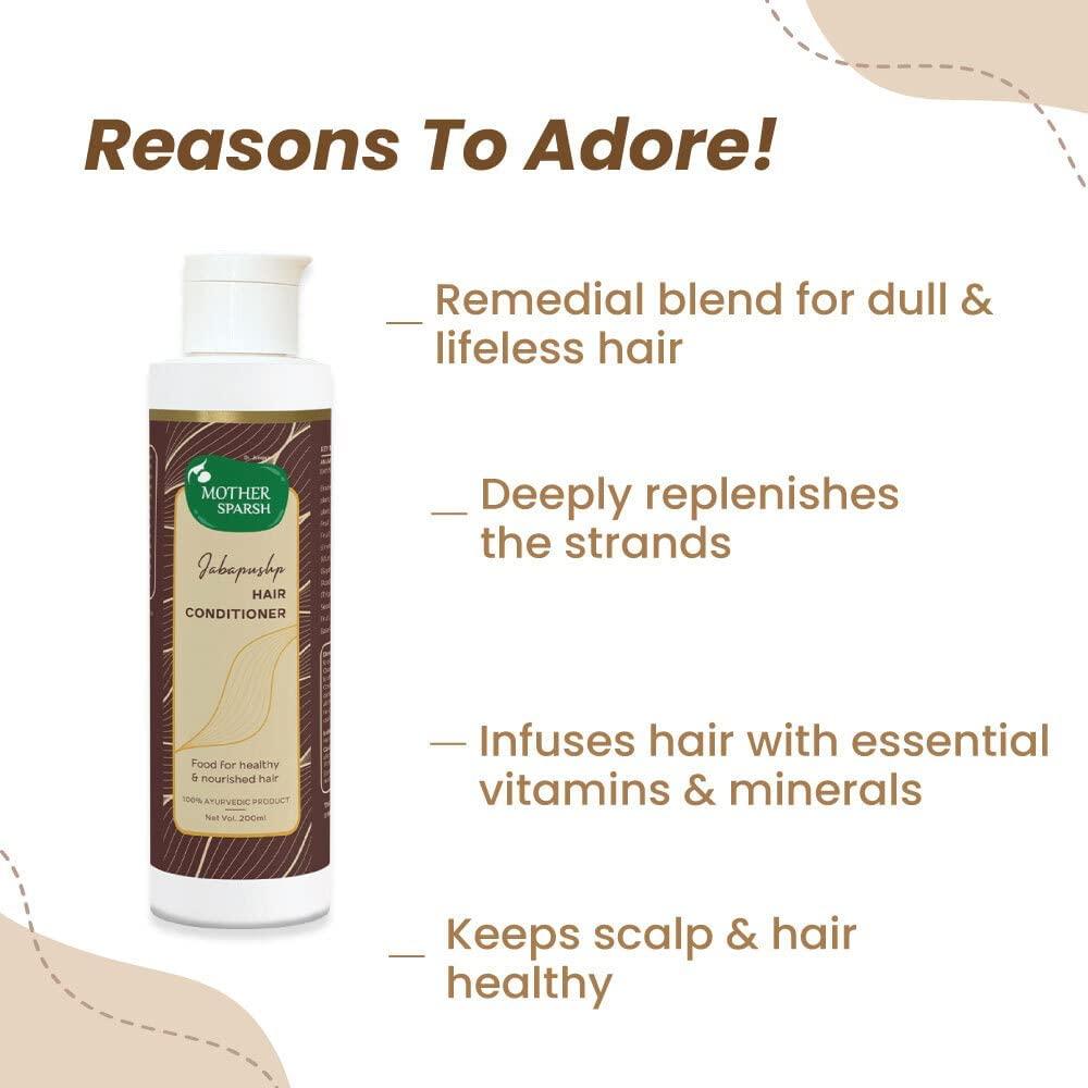 A M D A M D Mother Sparsh Jabapushp Natural Hair Conditioner with Amla, Bhringraj, Brahmi and Fenugreek. Therapeutic Properties 100% Ayurvedic, 200 ml
