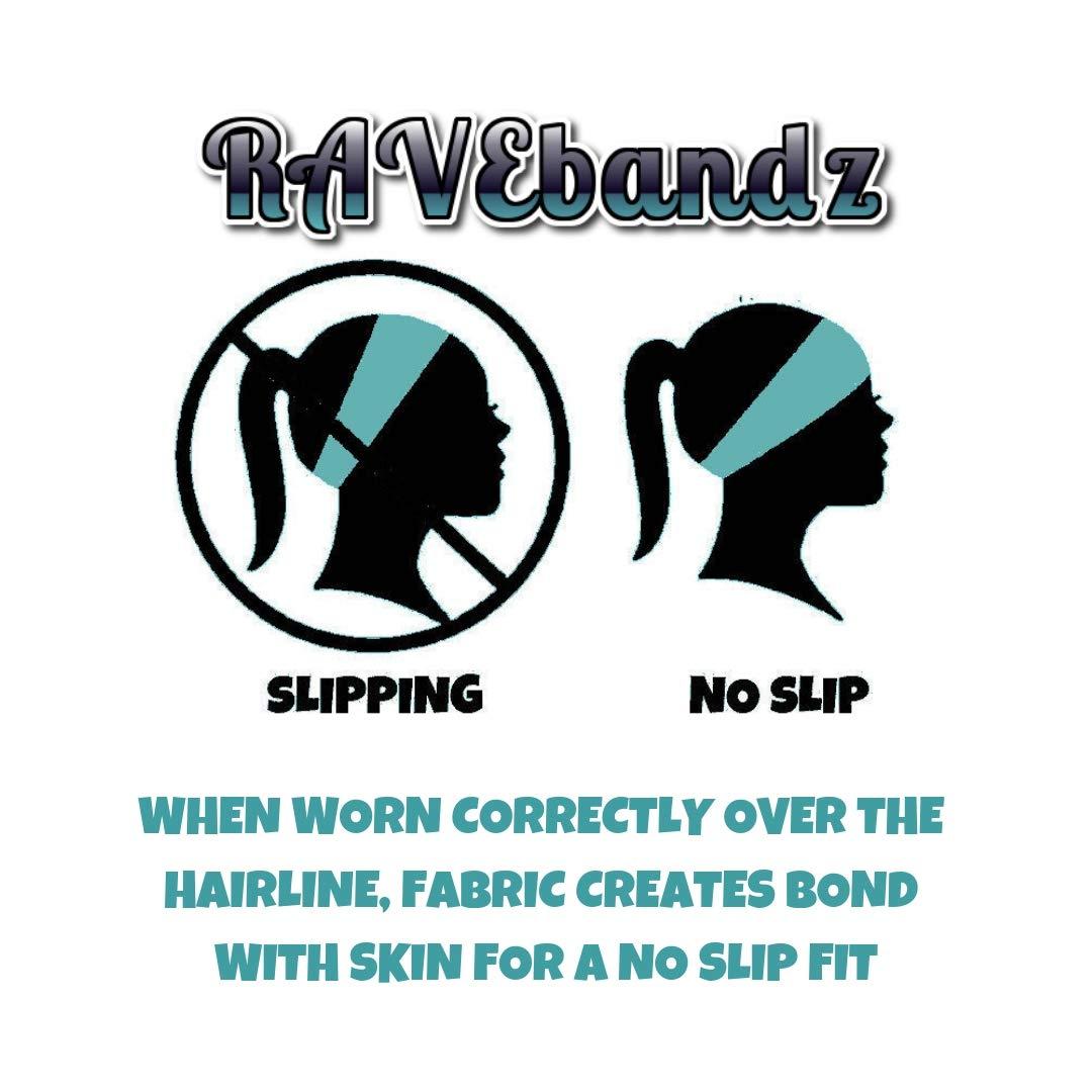 RAVEbandz! RAVEbandz! PRO Wide Stretch Non Slip Hair Bands Moisture Wicking, Lightweight, Breathable Fabric Headbands Unisex Designs for Everyone for Sports, Workouts, Style (Cranberry)