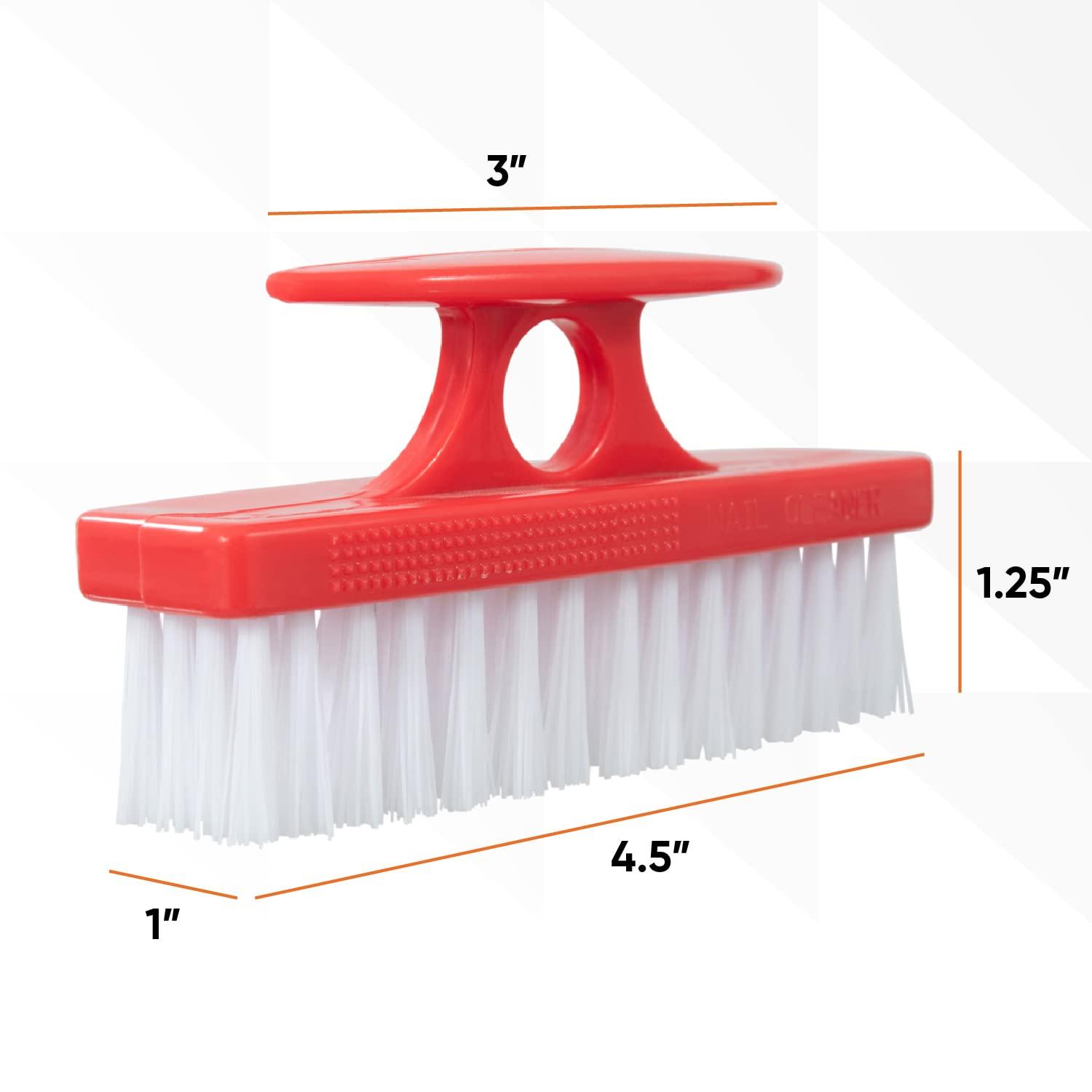 Superio Superio Nail Brush for Cleaning Fingernails, Nail Scrubber Brush, Toe Foot Hands Fingernail Brush Cleaner- Small Scrub Brush- All-Purpose Stiff Cleaning Brush for Home, (6 Pack, Red)