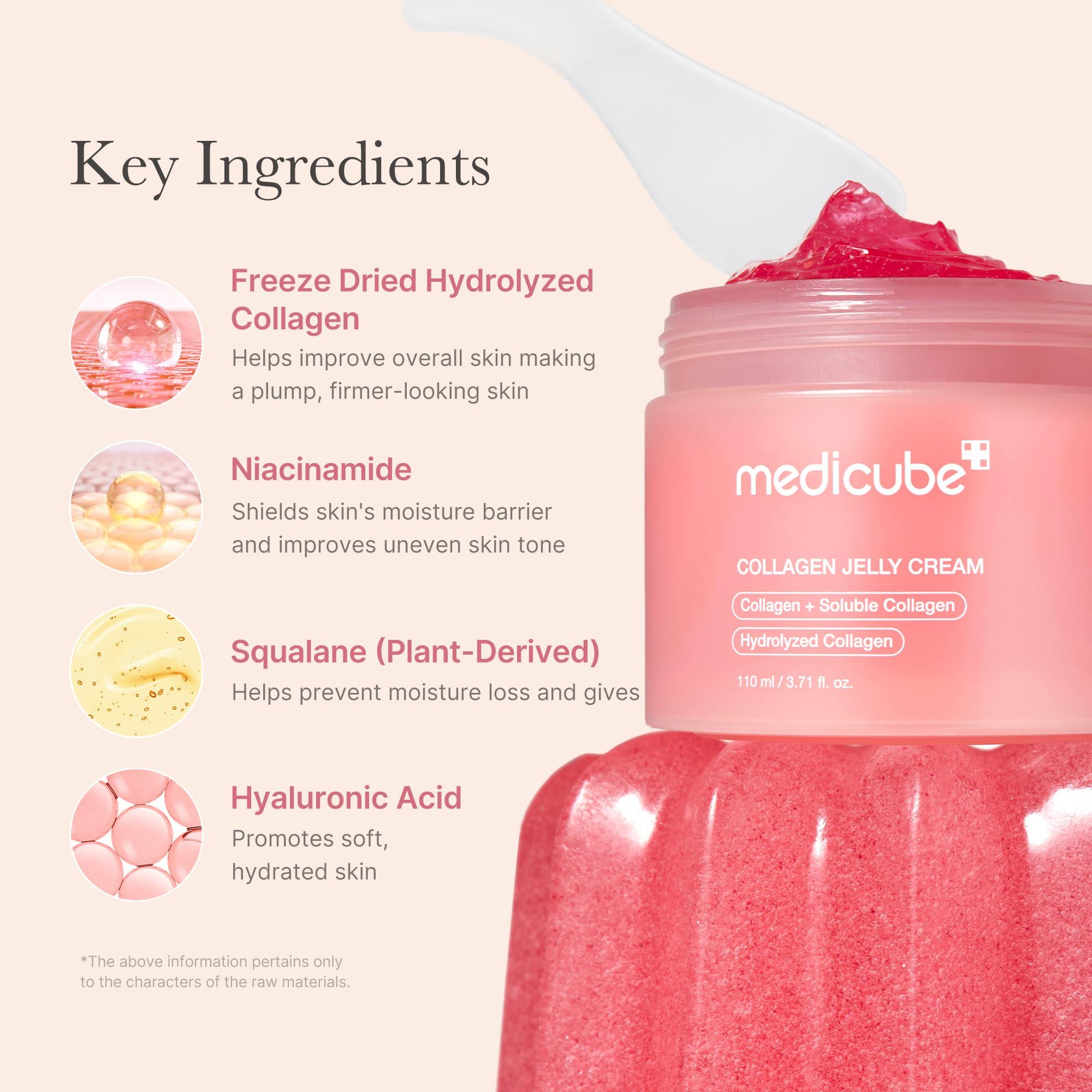 Medicube Medicube Collagen Jelly Cream- Niacinamide & Freeze-Dried Hydrolyzed Collagen - Boosts skin\'s barrier hydration and gives 24h Glow & Lifted Look - No artificial color, Korean skincare (3.71 fl.oz.)