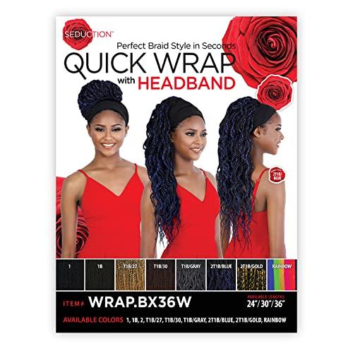Generic Seduction Quick Wrap with Headband Wig WRAP.BX36W Box Braid Wavy 36" (RAINBOW)