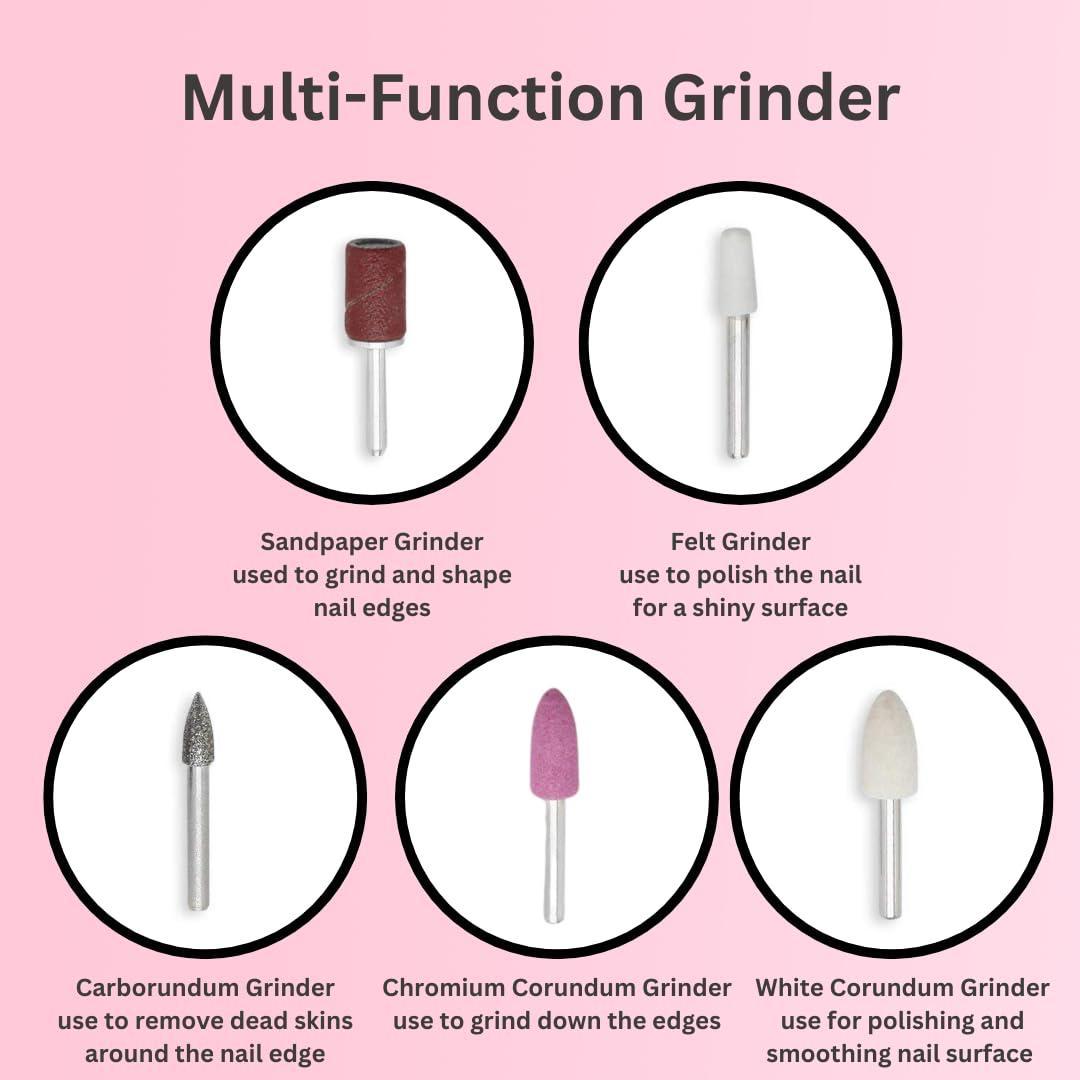 Rosetouch Professional Acrylic Manicure Pedicure Kit, Electric Nail File Set, Cordless Electric Nail Drill Machine, Hand Foot Care Tool for Nail Grind Trim Polish(Gold)