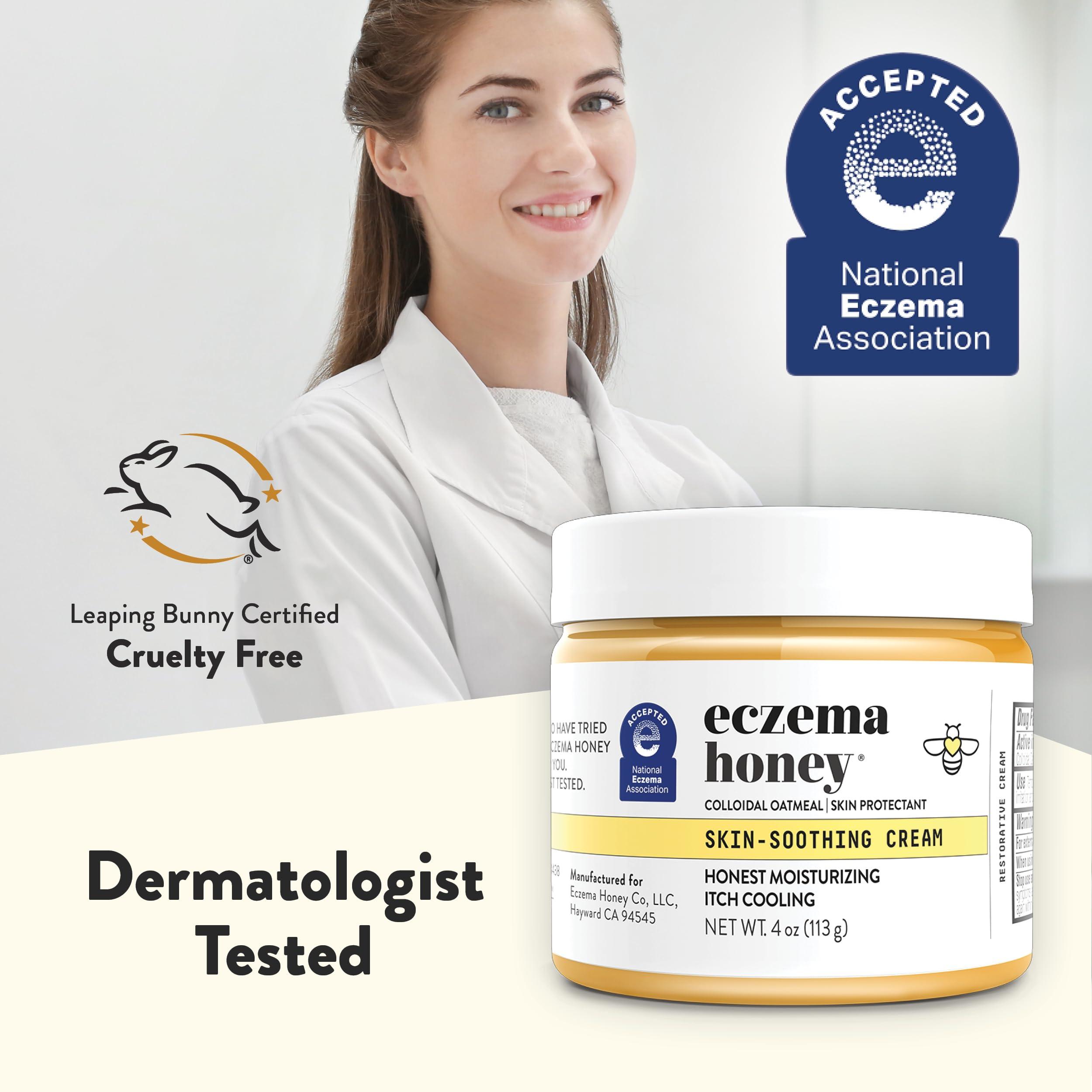 ECZEMA HONEY ECZEMA HONEY Original Skin-Soothing Cream & Oatmeal Facial Cleanser - Bundle for Sensitive & Dry Skin - Cruelty Free