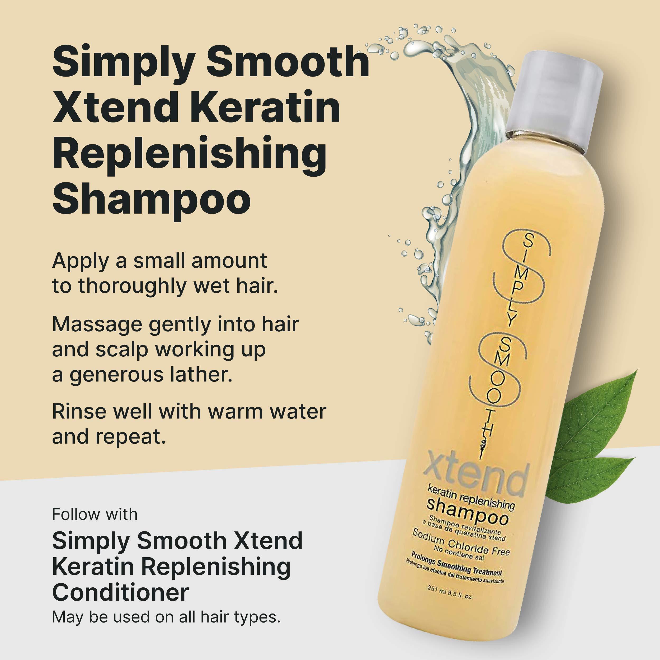 SIMPLY SMOOTH SIMPLY SMOOTH Keratin Replenishing Original Shampoo & Conditioner Keratin & Collagen Infused Daily Cleanser For All Hair Types Restores Depleted Hair, Provides Strength & Enhances Shine 8.5 Oz.
