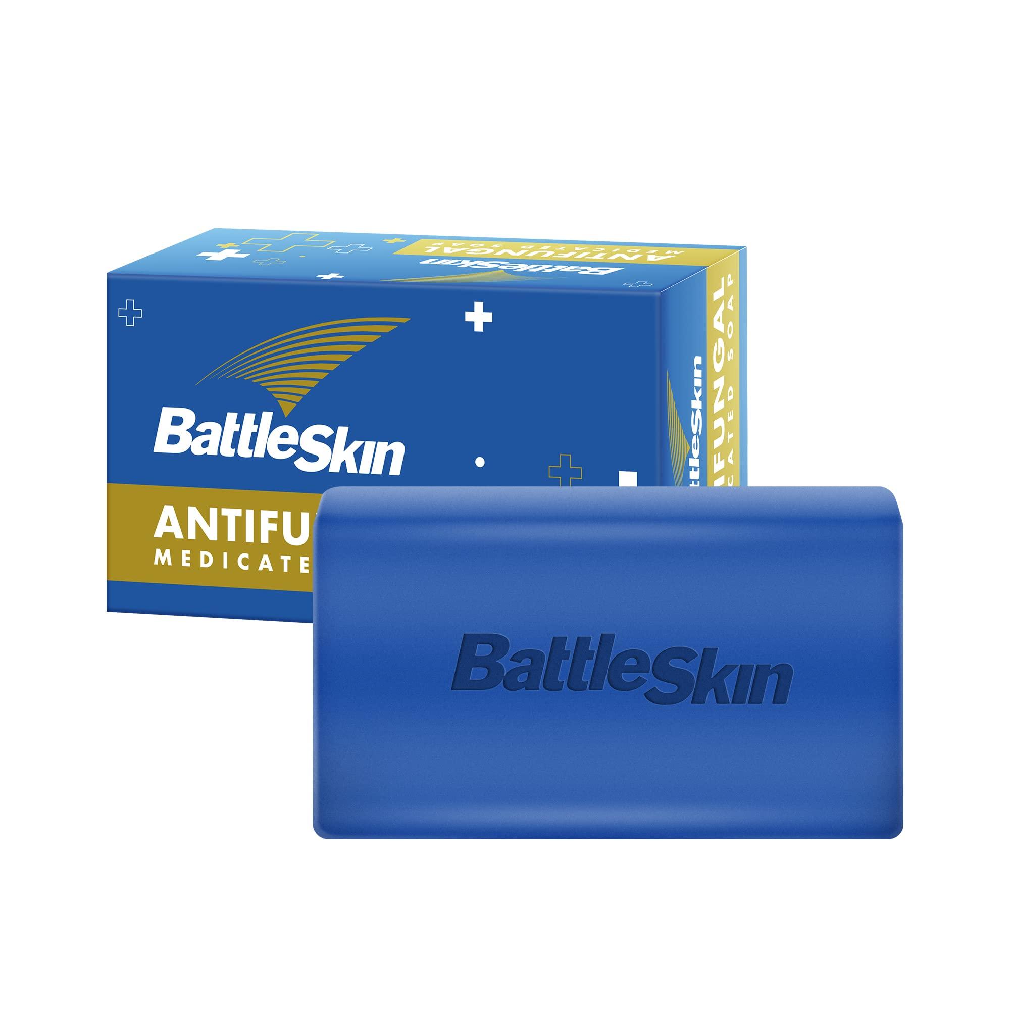Battleskin Battleskin Antifungal Medicated Soap Bar, Tea Tree Oil Body Soap Bar, Athletes Foot Jock Itch Ringworm Yeast Infection Treatment With Natural Oil